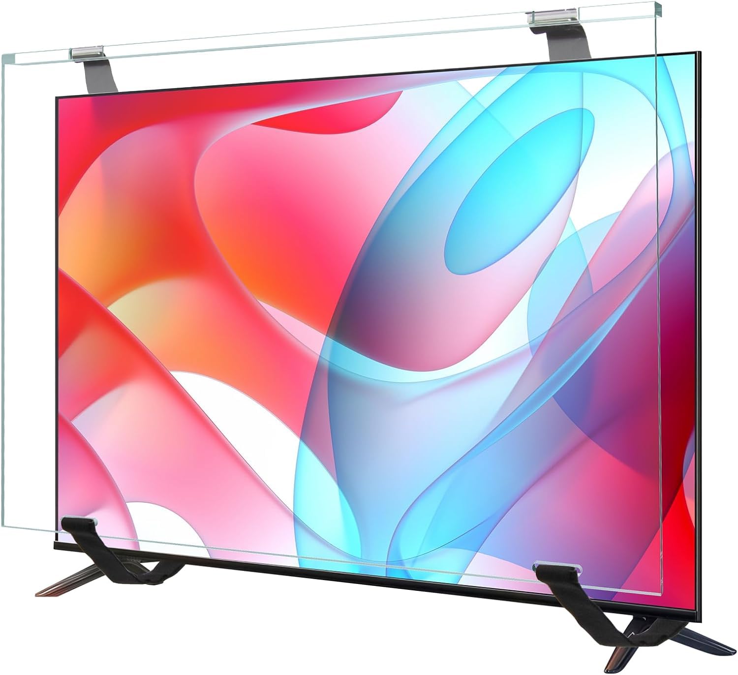 Qoosea 55 Inch TV Screen Protector - HD Clear Acrylic Protective Cover for Single/Dual-Point Support TVs, Wall Mount & Computer Monitor - Anti-Scratch, Anti-Glare Protection for Home Theater & Office Use