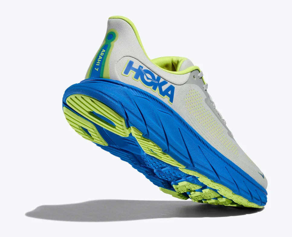 HOKA Arahi 7 Wide Running Shoes for Men - Stardust/Electric Cobalt | Stability & Cushioning for Road Running, Jogging & Daily Wear