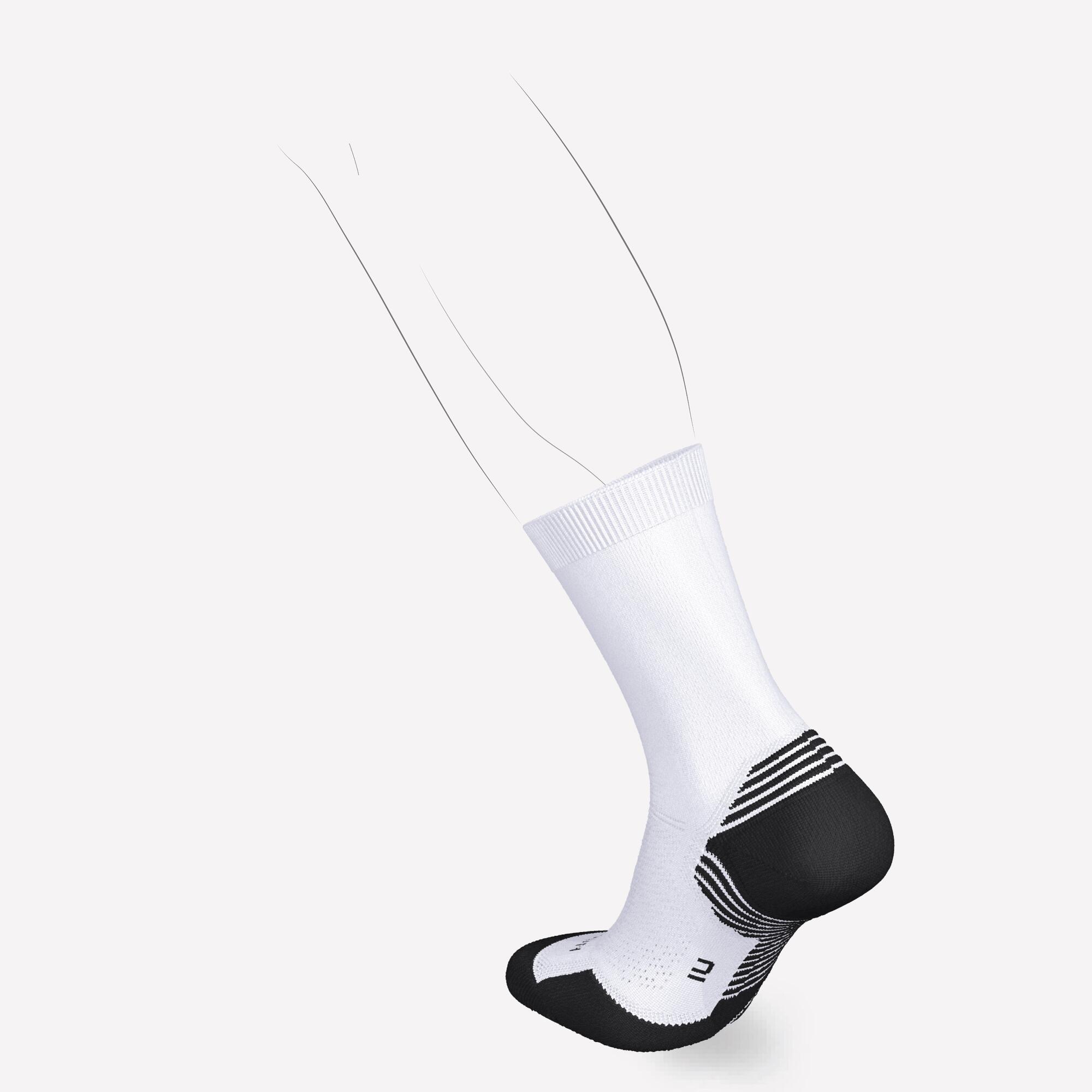 Kiprun Run 500 Thick Mid Calf Running Socks - 2 Pack for Men & Women - Perfect for Marathon, Trail Running & Cold Weather Training