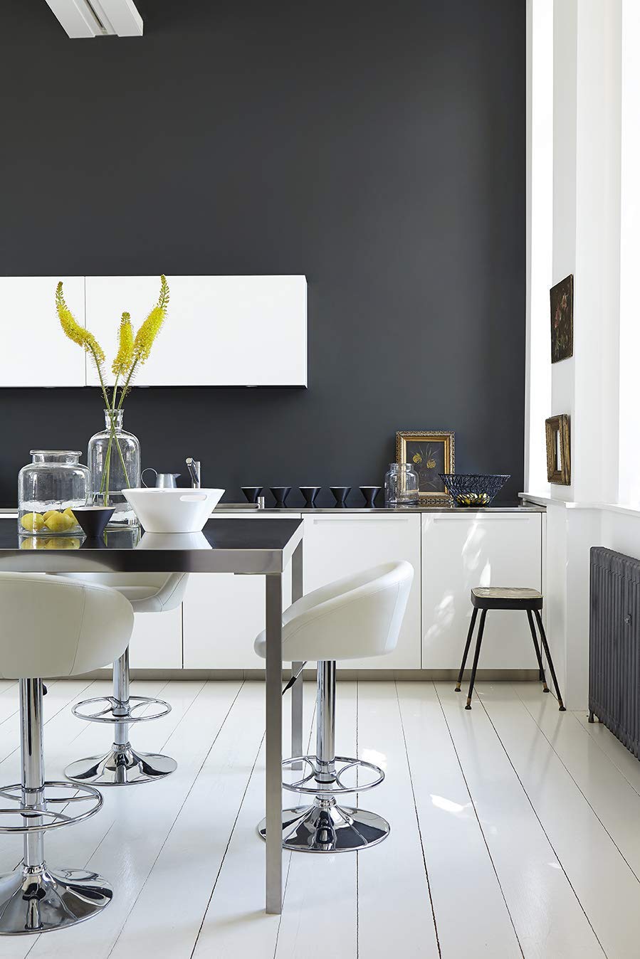 THE ONE Paint & Primer: Most Durable All-in-One Interior & Exterior Paint for Furniture, Cabinets, Doors, Walls - Fast Drying Gloss Finish (Dark Grey, 1 Liter) - Perfect for Kitchen, Bathroom & Home DIY Projects