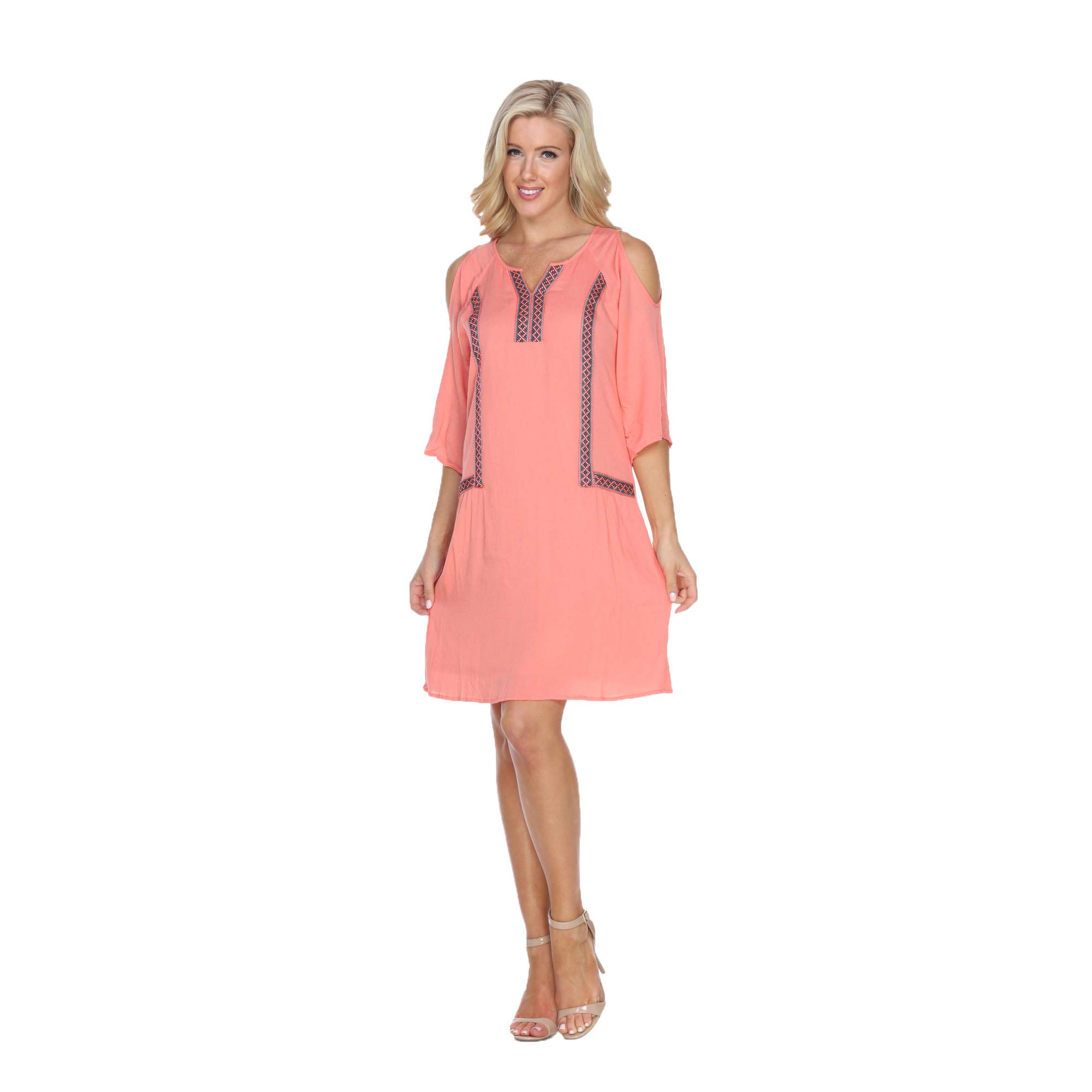White Mark Women's Marybeth Embroidered Floral Summer Dress - Perfect for Weddings, Parties & Special Occasions