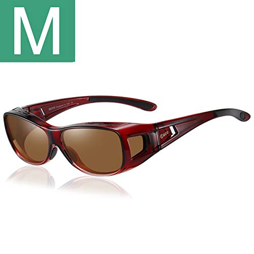 M Size Wine Red Frame Brown Lens