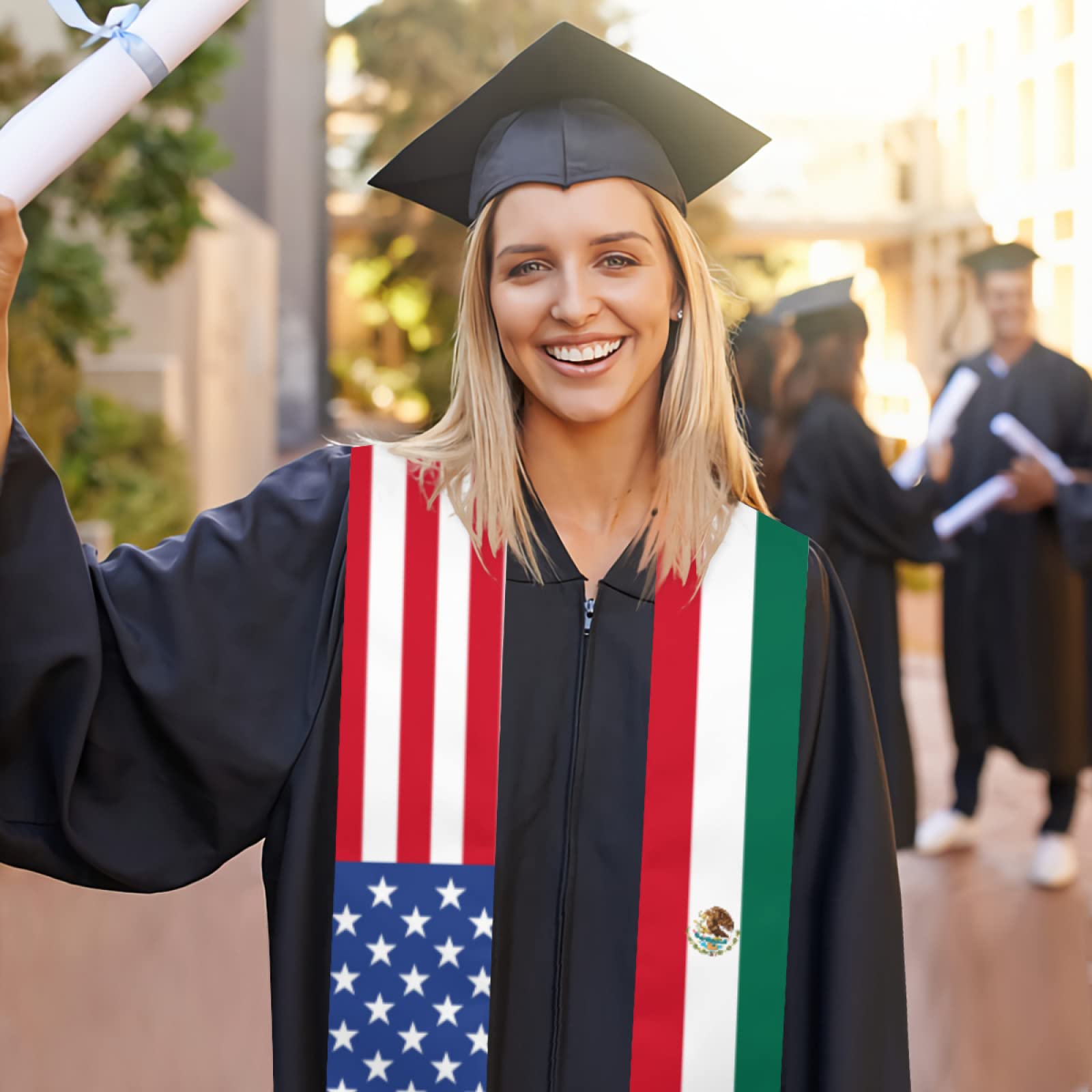 Graduation Stole Scarf for Study Abroad - International Unisex Sash for Adults - Perfect for Graduation Ceremonies & Study Abroad Celebrations