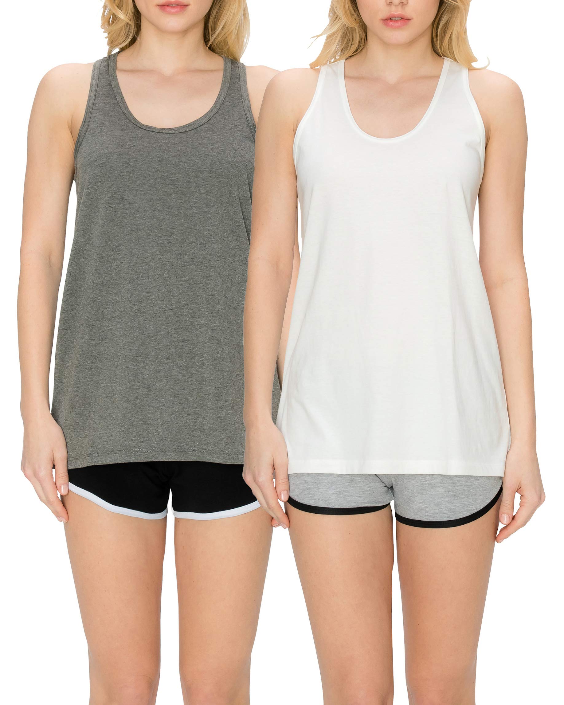 EttelLut Women's Loose Fit Flowy Tank Tops - Breathable Workout Tops for Yoga, Running, Gym & Lounge Wear - Comfortable Casual Summer T-Shirts for Women - Perfect for Fitness, Travel & Everyday Wear