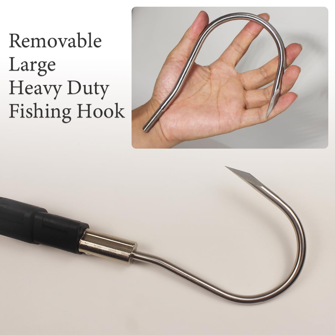 Telescopic Fish Gaff with 1-5 Teeth - Adjustable Fishing Spear for Sea & Ice Fishing - Barbed Harpoon for Hunting Fish, Frog & Mole - Perfect for Kayak Fishing, Ice Hole Fishing & Survival Gear