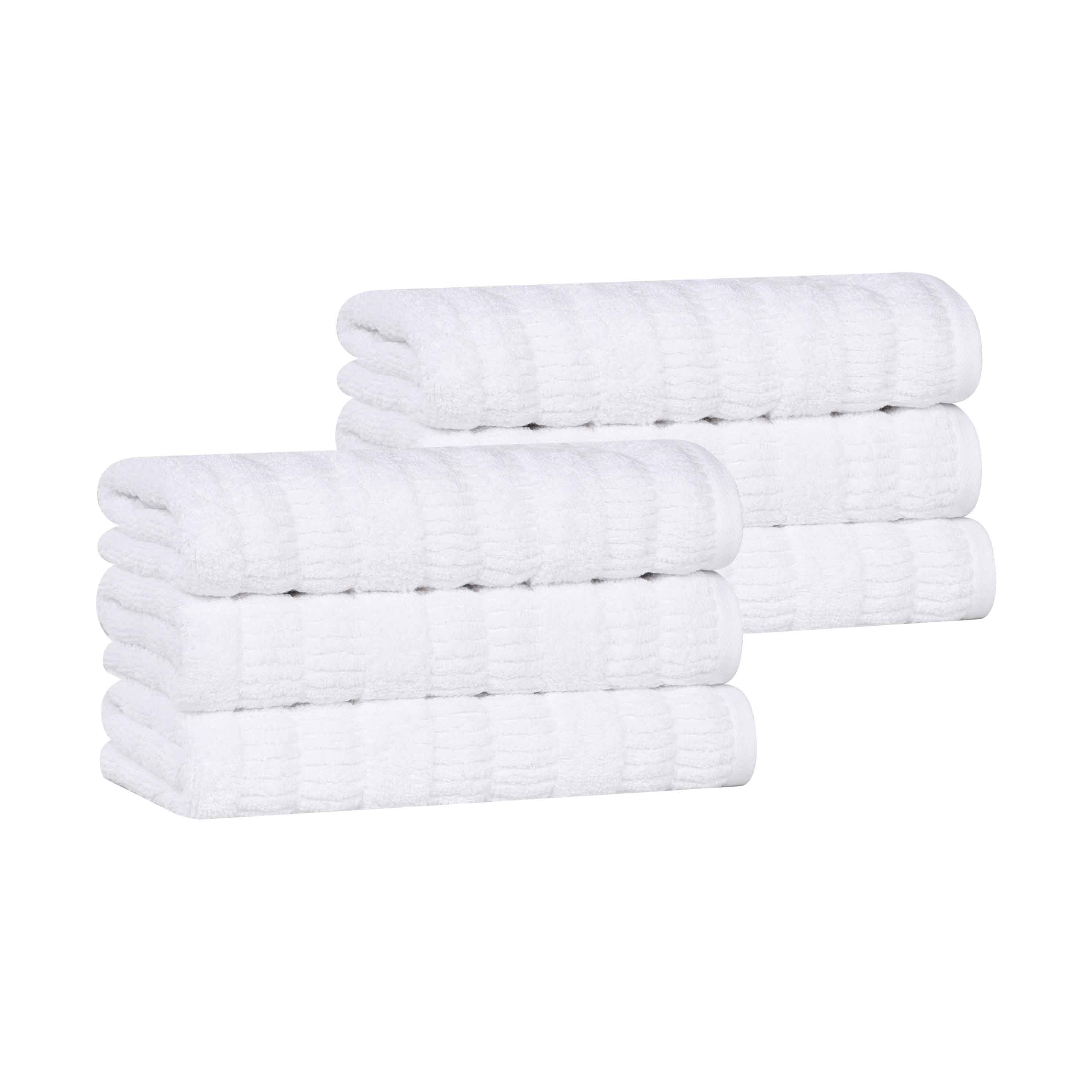 Premium Mika Smart Twist Cotton Solid Hand Towels - Soft & Absorbent, Set of 6 (12x12 inches) - Perfect for Kitchen, Bathroom, Gym & Travel