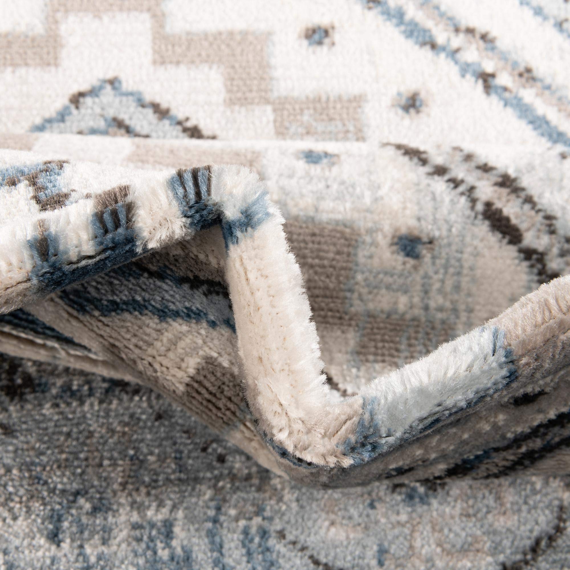 Charlotte Collection 13 Ft Runner Rug - Light Blue Low-Pile Hallway & Entryway Carpet - Soft & Durable for High Traffic Areas | Perfect for Home Decor, Living Room, Bedroom