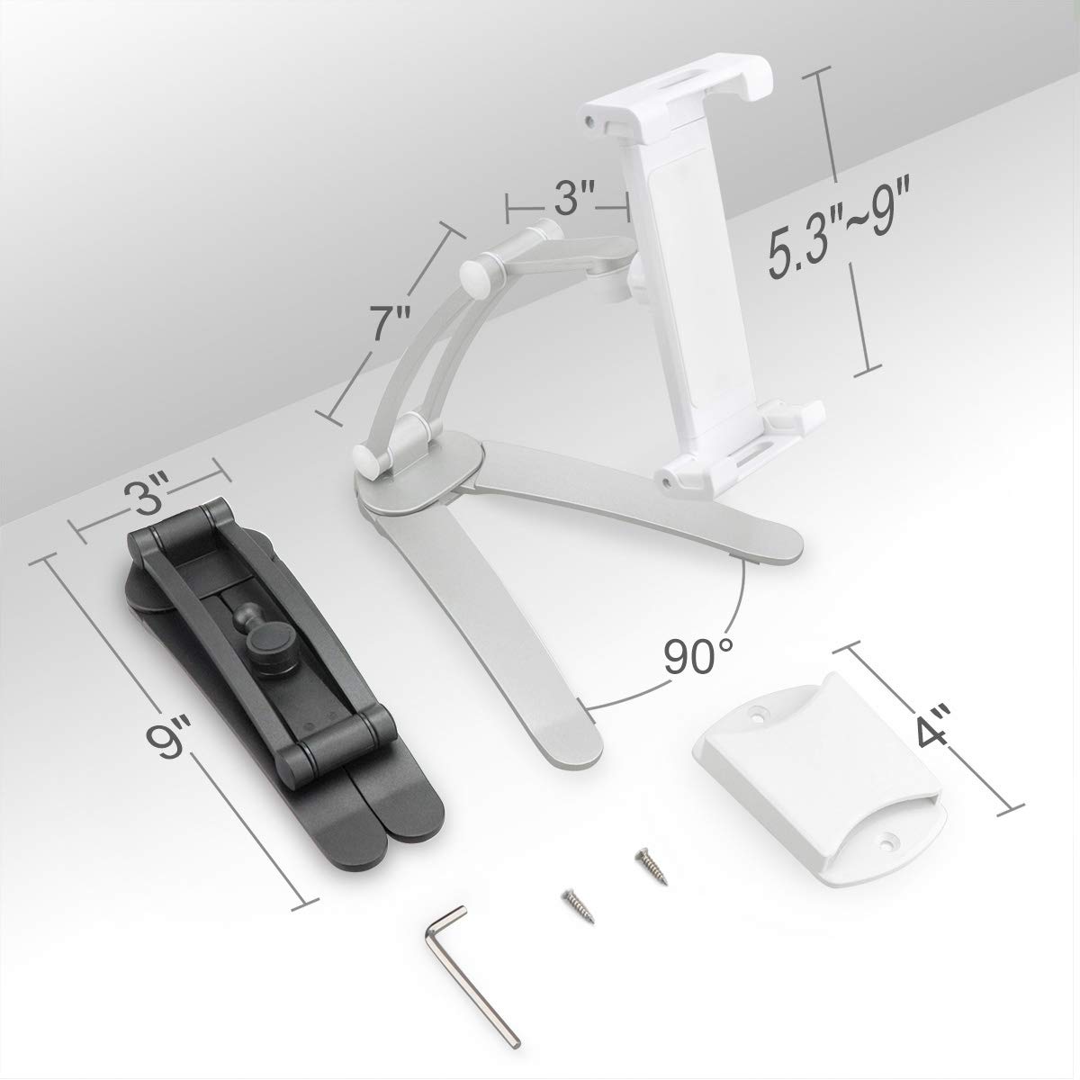 AYADA 2-in-1 Tablet Holder for Kitchen - Adjustable iPad Stand for Cooking & Countertop Use