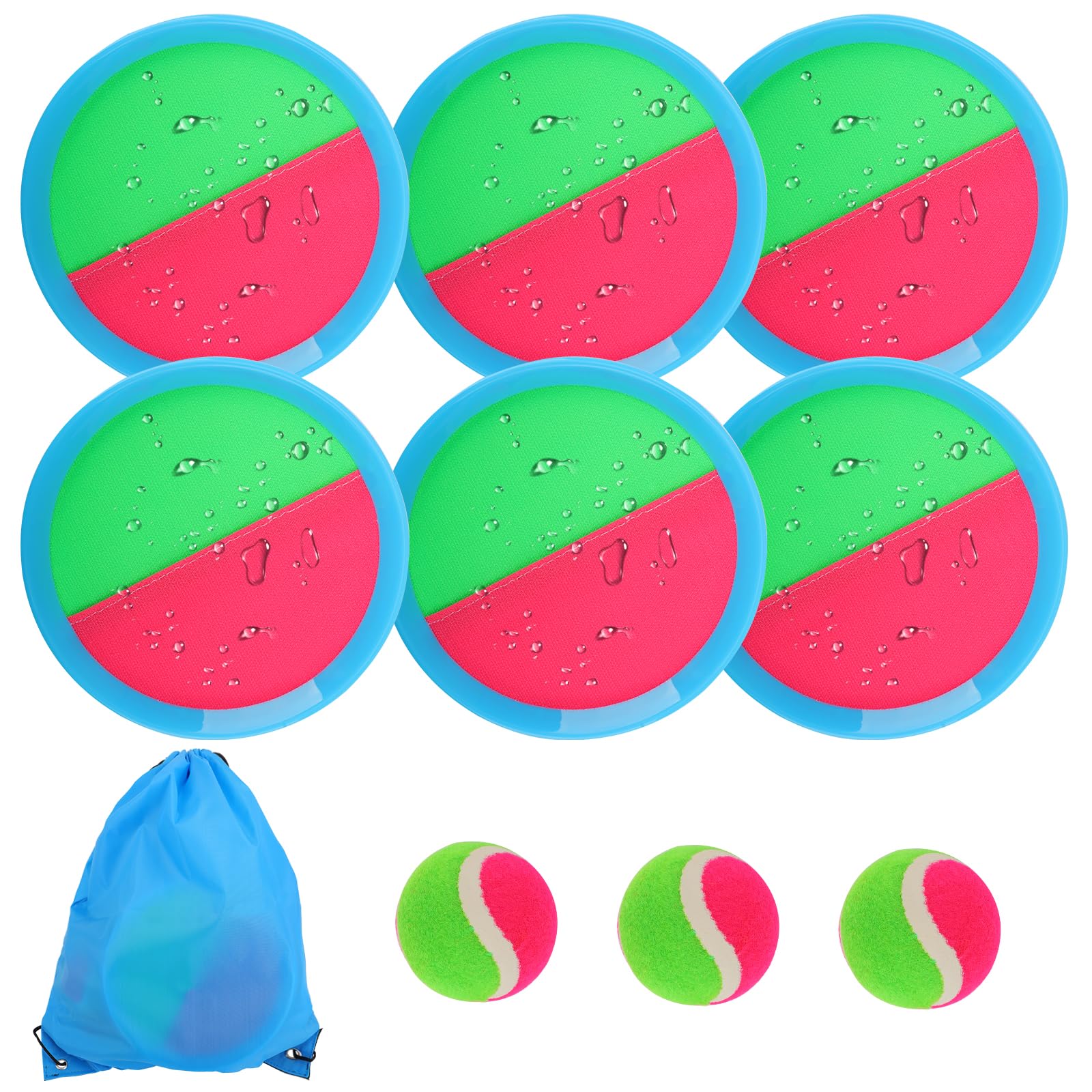 Toss and Catch Game Set - 6 Rackets & 3 Balls for Kids Outdoor Sports | Perfect for Beach, Park, Backyard Play & Family Bonding Activities
