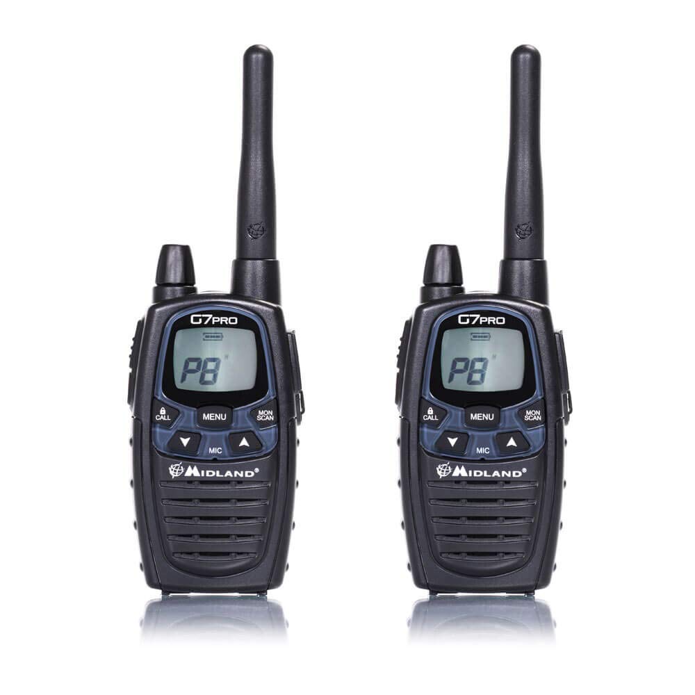 Midland G7E Pro Walkie Talkie Pair - 8 Channel Two-Way Radios, Black | Perfect for Outdoor Adventures, Hiking, Camping & Emergency Communication