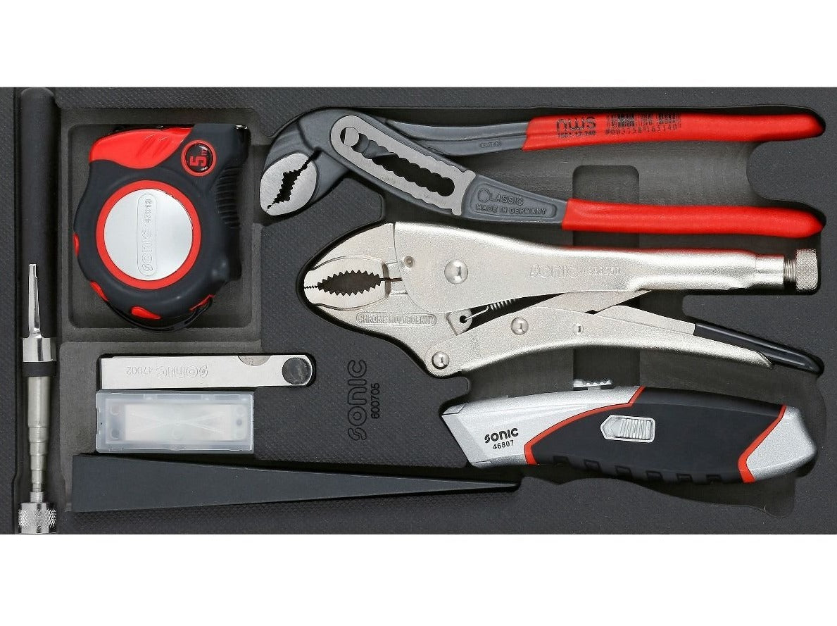 7-Piece Sonic Foam System Plier & Tool Set - Small (1/3) for Precision Electronics Repair, Jewelry Making, and DIY Craft Projects