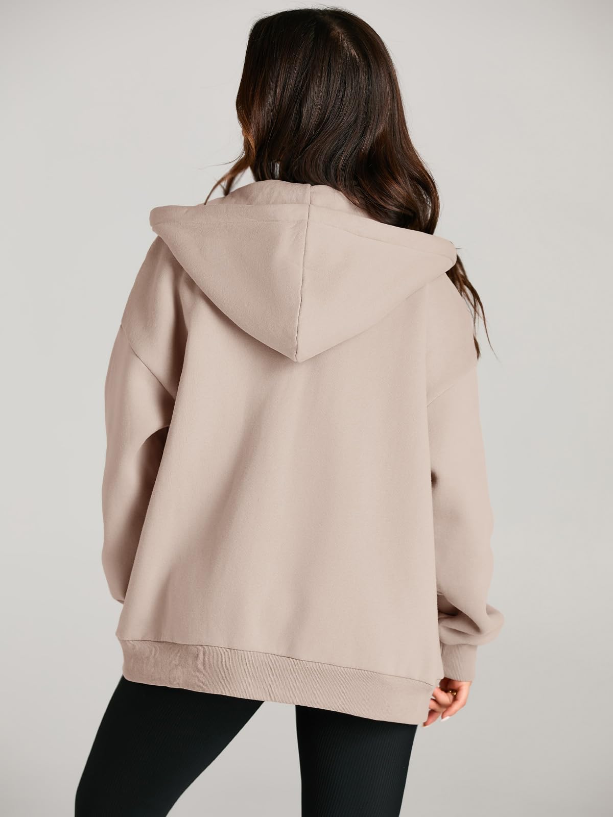 EFAN Women's Oversized Zip Up Hoodie with Drawstring & Pocket - Cute Fall Jacket for Casual Wear, Street Style & Loungewear