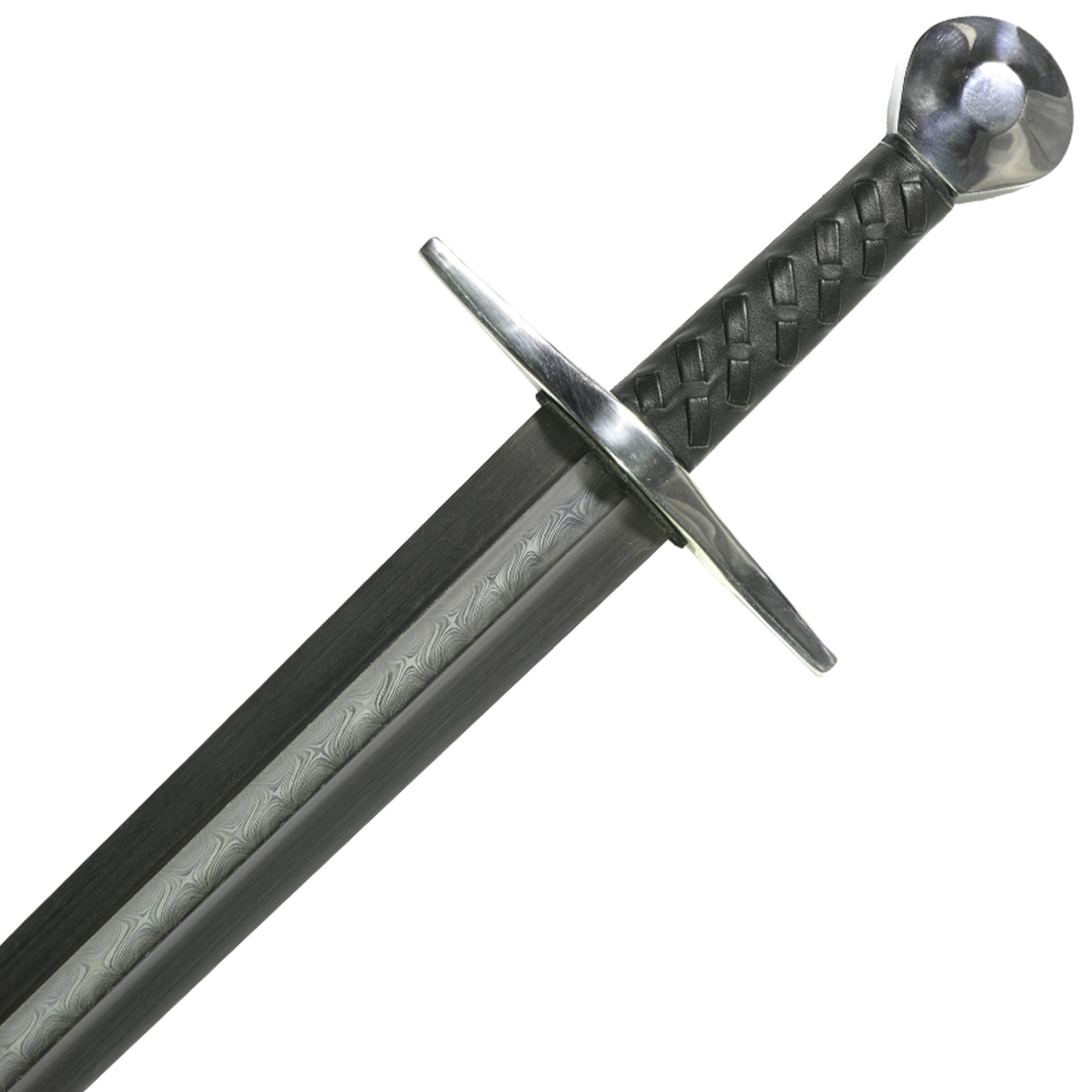 CAS Hanwei Marshall Sword - Handcrafted Damascus Steel Blade with Leather Scabbard | Collectible Medieval Sword for Display, Cosplay & Historical Reenactment