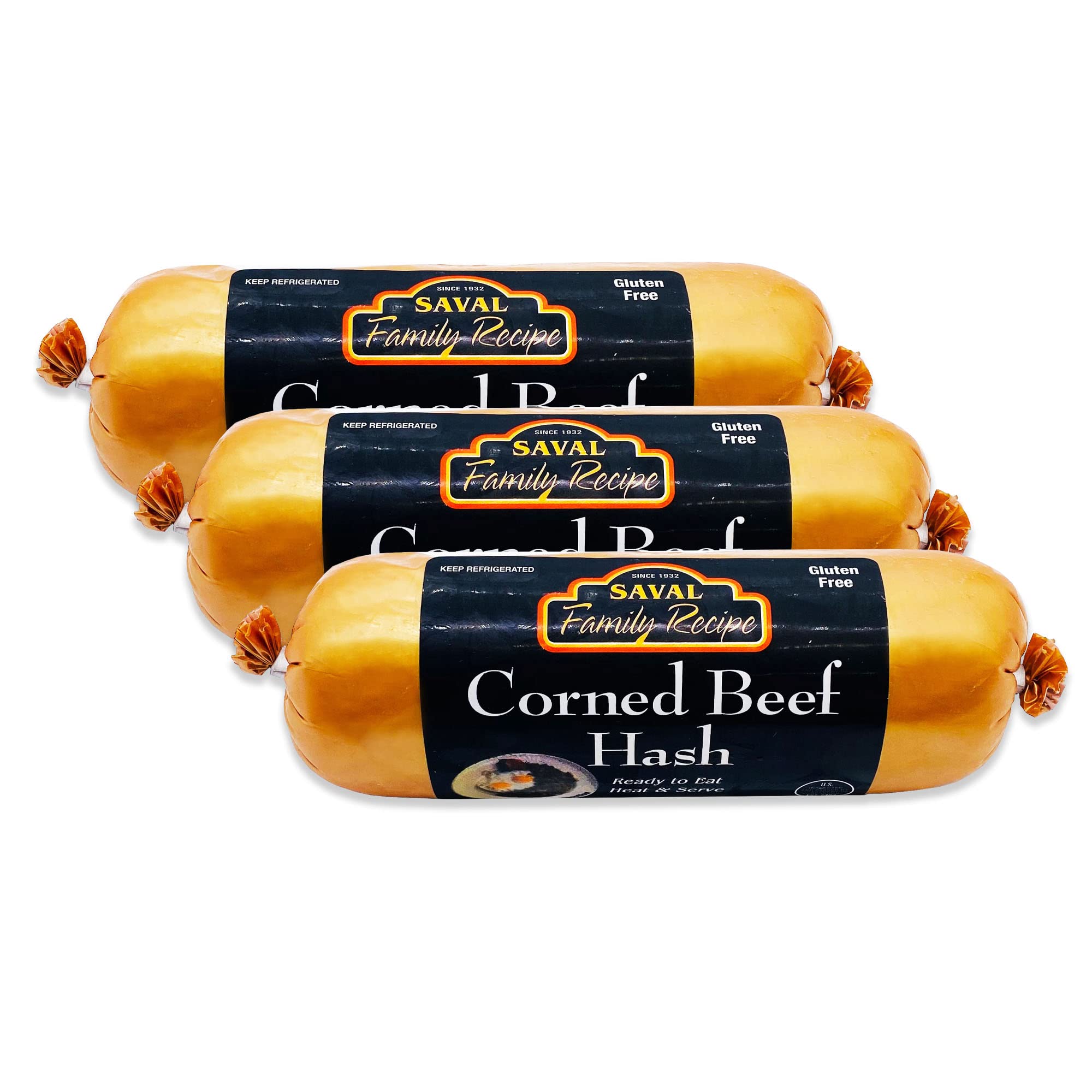 Premium Corned Beef Hash - USDA Choice Beef, Gluten Free - 1 Pound (Pack of 3) | Perfect for Breakfast Skillets, Camping Meals & Keto Diet