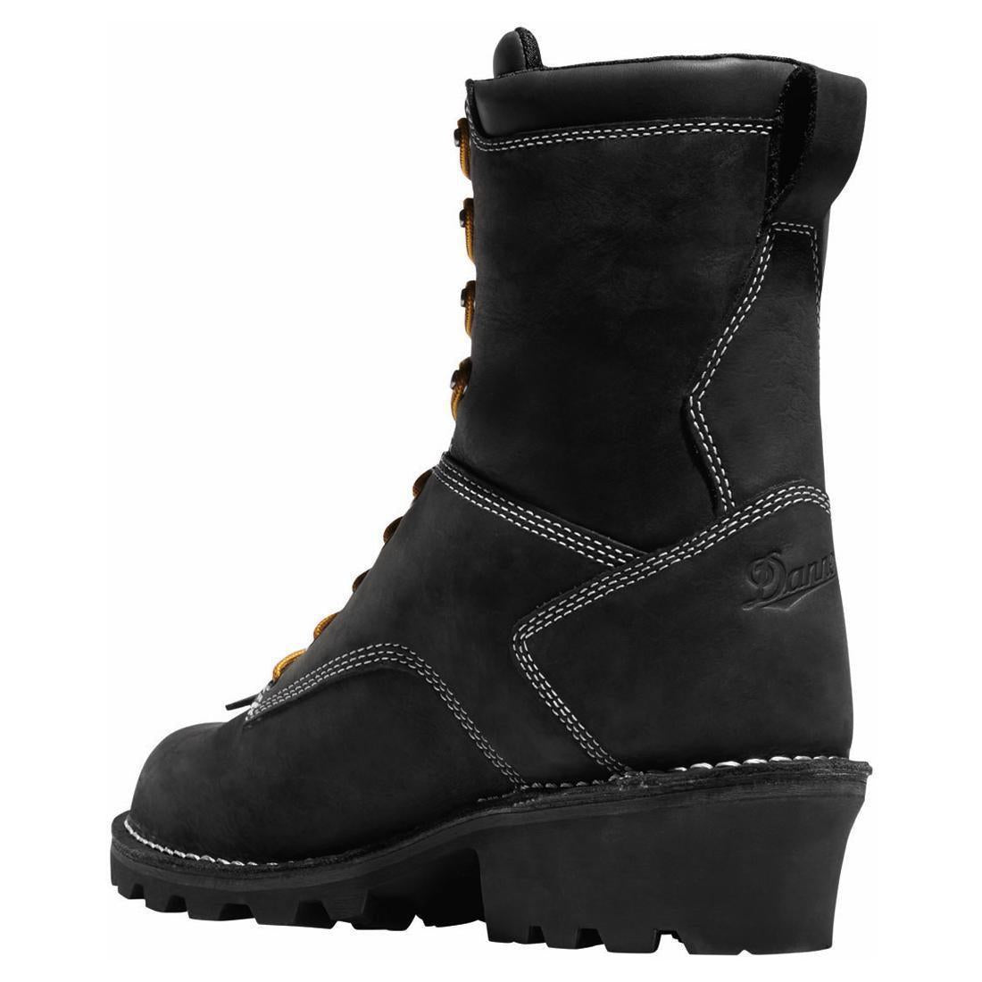 Logger 8 Soft Toe Work Boots for Men - Black Safety Shoes for Construction & Outdoor Work - Comfortable Non-Slip Work Boots for Heavy Duty Jobs