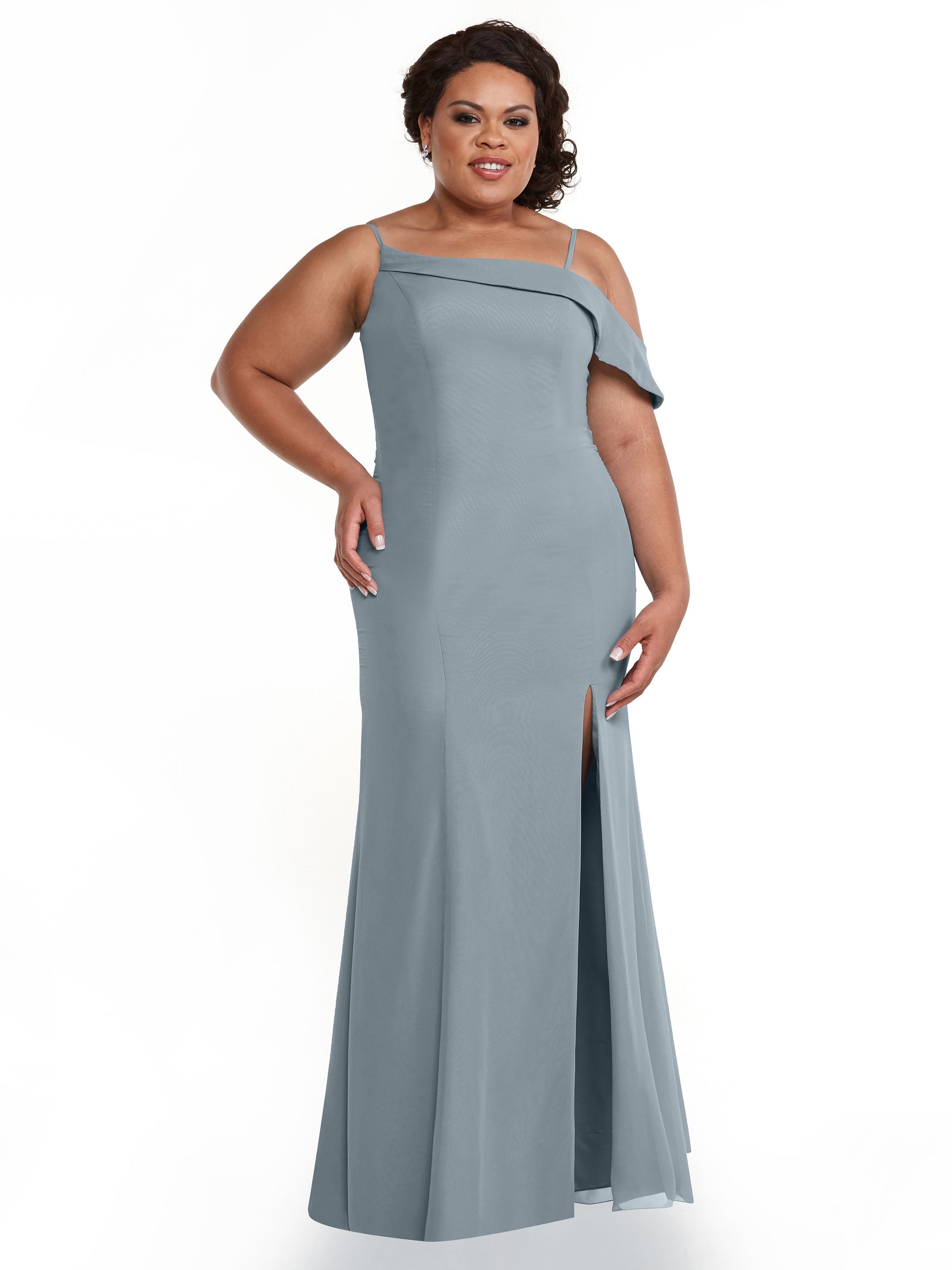 Elegant One Shoulder Fit and Flare Chiffon Bridesmaid Dress - Perfect for Weddings, Prom, and Formal Events