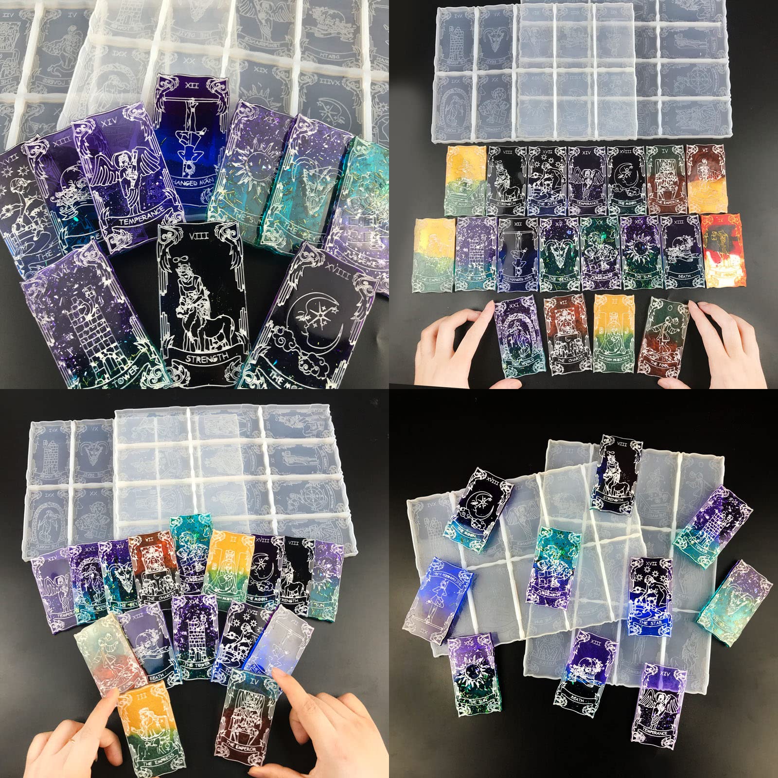 22 Major Arcana Tarot Card Resin Molds for DIY Crafts - Make Unique Tarot Cards, Keychains & Jewelry - Perfect for Wiccan Decor, Spiritual Gifts & Witchy Home Accessories