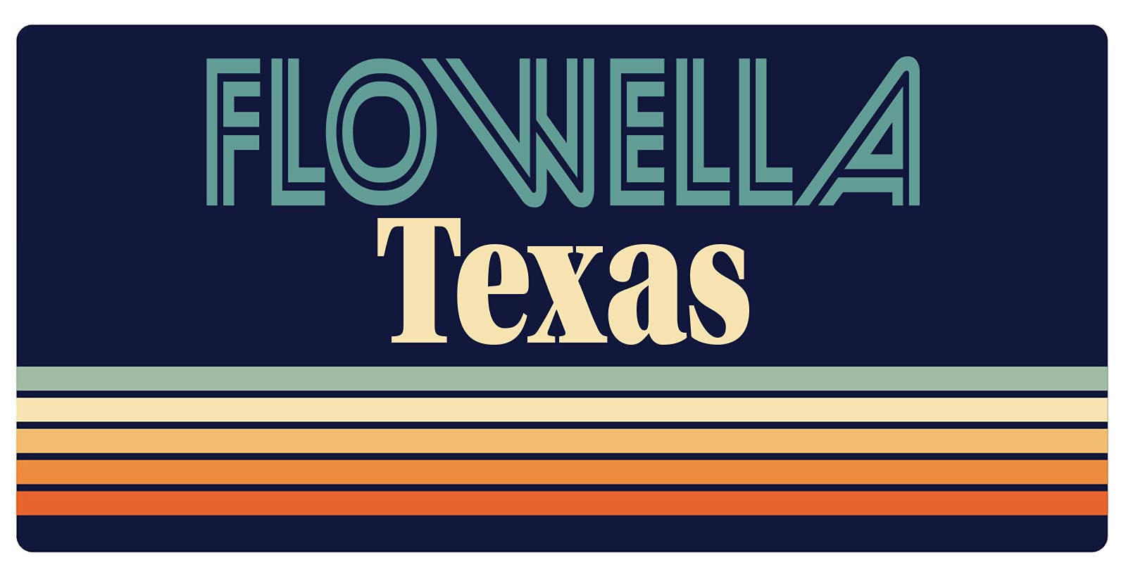 Flowella Texas 5 x 2.5-Inch Retro Fridge Magnet - Vintage Style Decorative Magnet for Refrigerator, Office, Home & Kitchen Organization