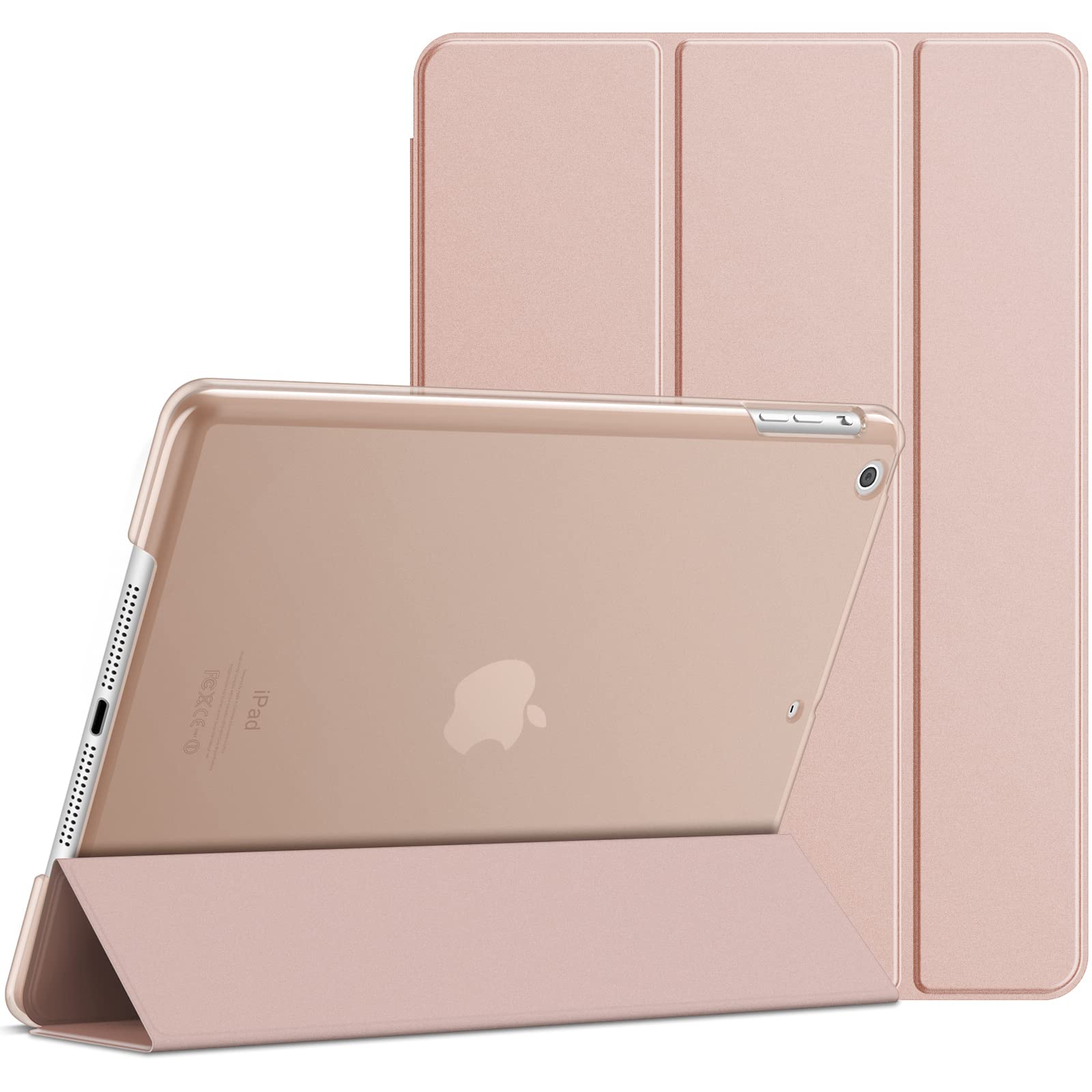 JETech iPad Air 1st Generation Case - Slim Smart Cover with Auto Sleep/Wake Function, Rose Gold Protective Shell - Perfect for Work, Travel & Home Use