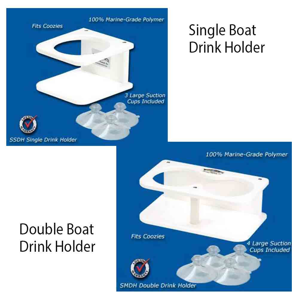 Deep Blue Marine Products Boat Drink Holders with Suction Cups - Non-Slip Cup Holders for Boats, Kayaks, Jet Skis - Perfect for Fishing, Cruising & Water Sports