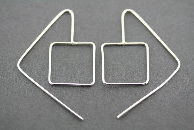 Sterling Silver Fixed Square Earrings for Women - Elegant & Hypoallergenic Jewelry for Everyday Wear & Special Occasions