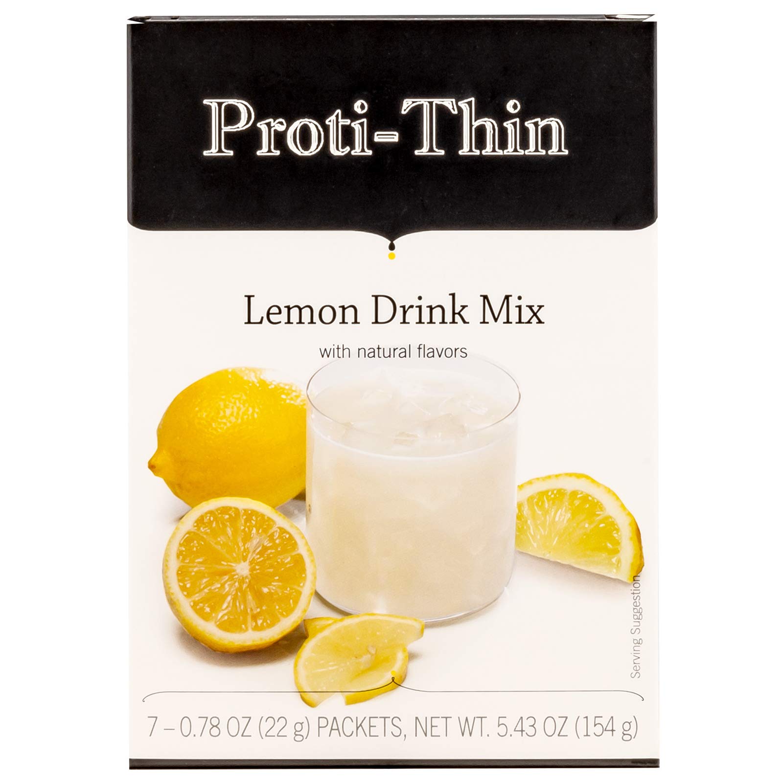 Proti-Thin High Protein Lemon Instant Drink Mix - 15g Protein, Low Calorie, Sugar-Free, Gluten-Free, 7 Servings (1 Pack) | Post-Workout Recovery & Weight Management