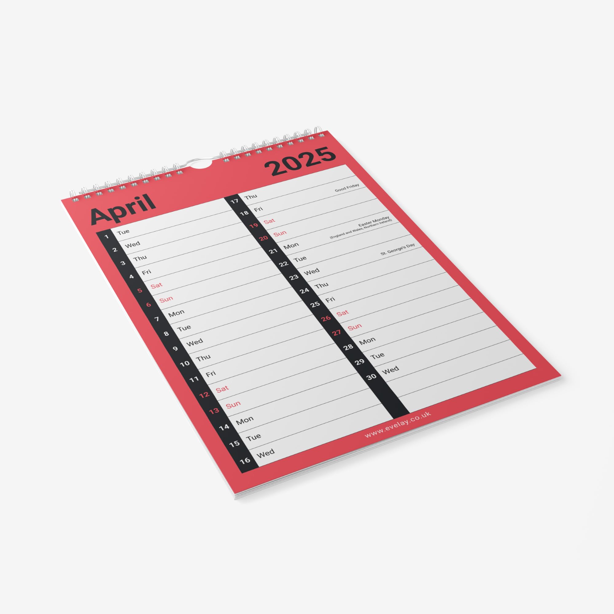 2025 Spiral Bound Wall Calendar Planner - A4 Large 2-Column Monthly View for Home, Office & School | Perfect for Business Planning, Academic Scheduling & Family Organization
