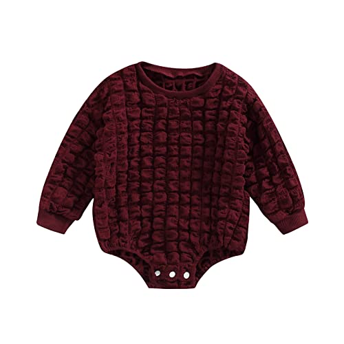 Bubble Romper Wine Red