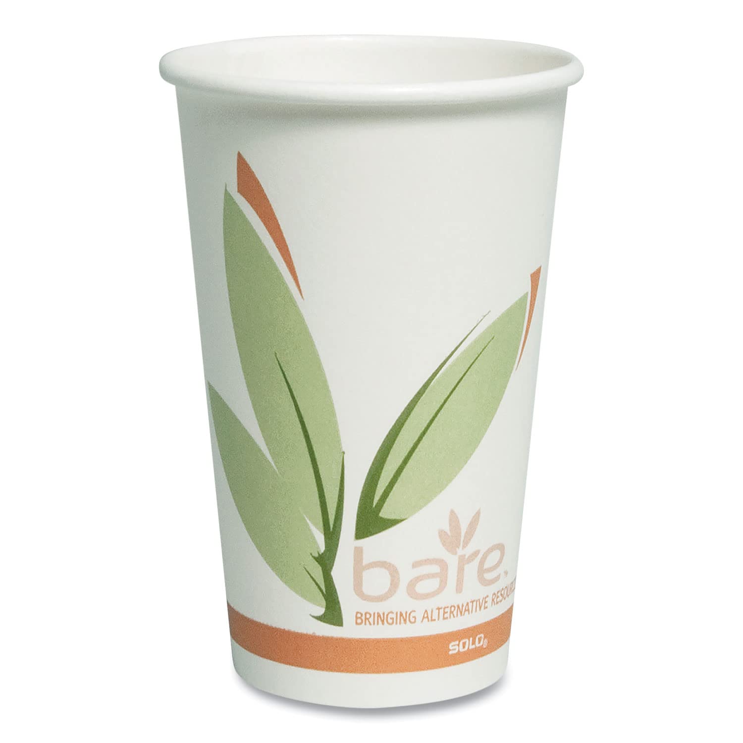 Eco-Friendly 16 oz Solo Cups 316Rc Bare PCF Paper Hot Cups - 1000 Count Bulk Pack - Perfect for Parties, Coffee Shops, and Office Break Rooms