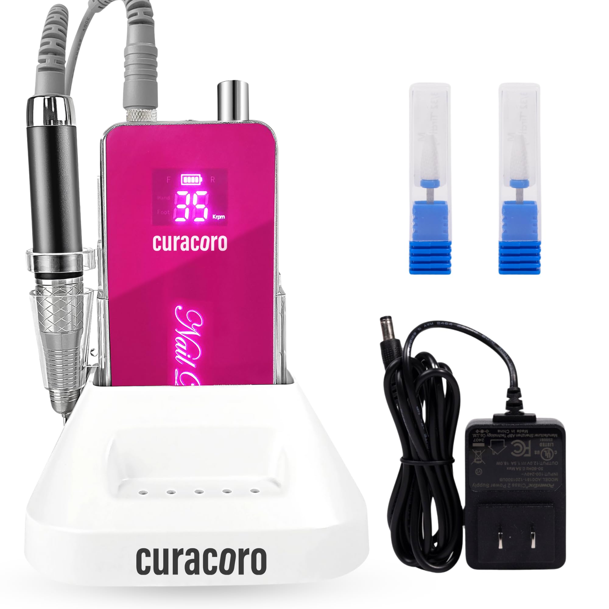 Curacoro 35000RPM Professional Brushless Electric Nail Drill Machine - Low Noise & Vibration Nail Efile for Acrylic, Gel Nails & Manicures - Perfect for Salon & Home Nail Care