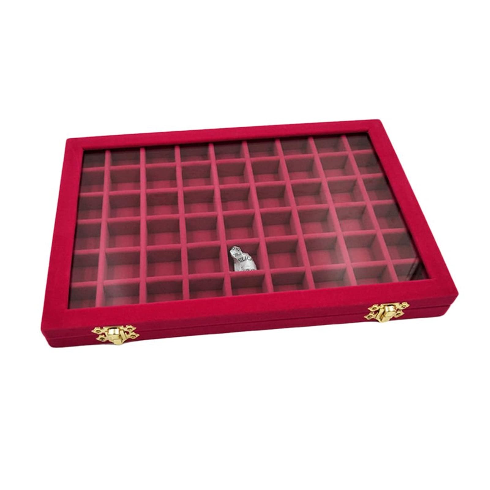 Premium Velvet Jewelry Storage Box - Ring, Pendant & Earring Organizer Display Case with Tray - Elegant Rose Red Jewelry Box for Women & Girls - Perfect for Gifts, Travel & Home Decor