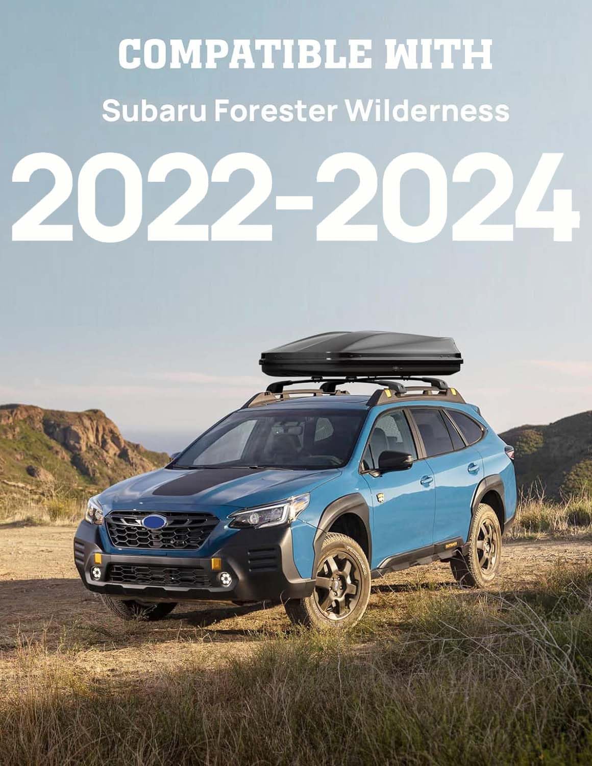 Lockable Aluminum Roof Rack Cross Bars for Subaru Forester Wilderness 2022-2024 - Heavy Duty Cargo Carrier for Kayak, Canoe, Snowboard & Luggage - Perfect for Road Trips, Camping & Outdoor Adventures