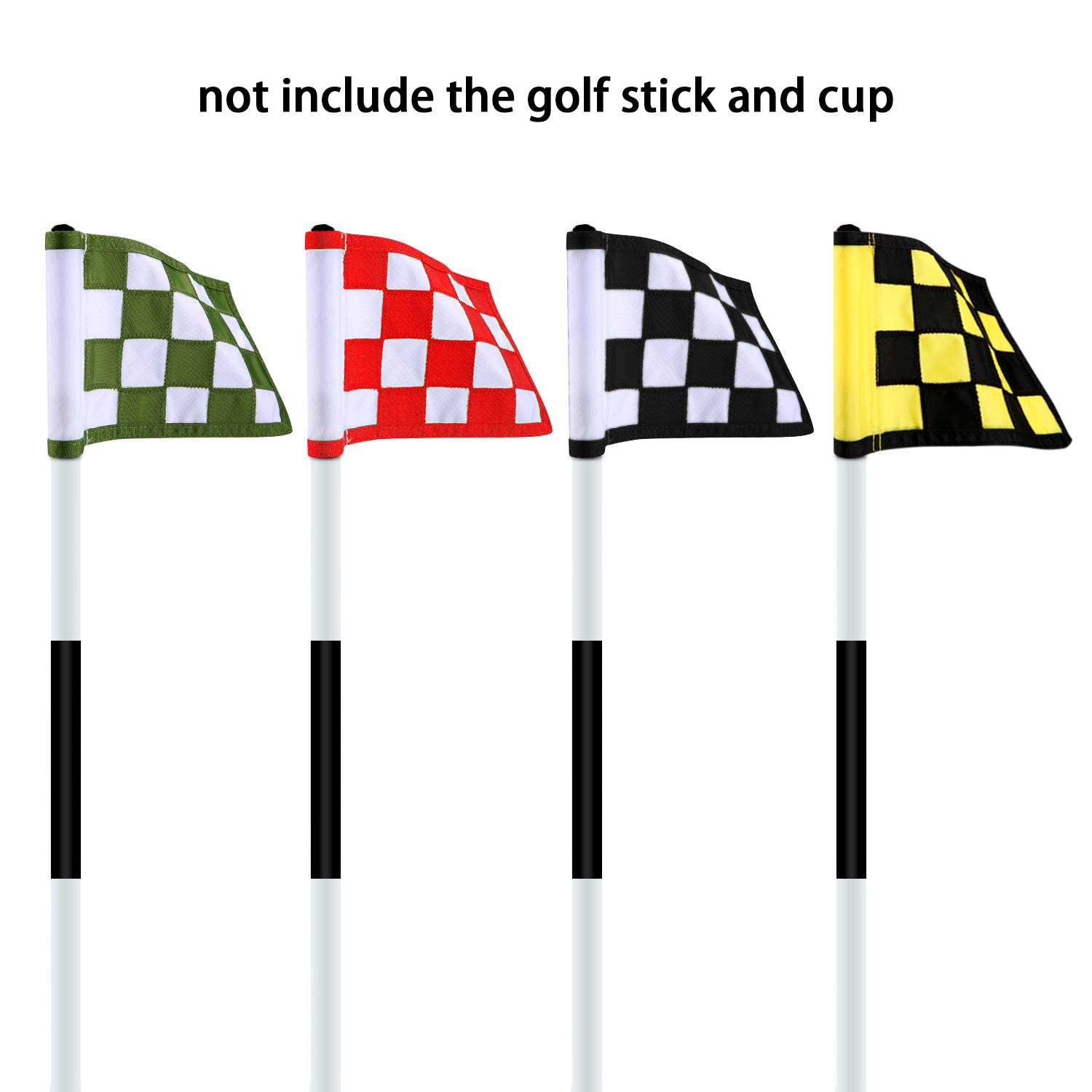 **Konday Checkered Golf Training Flags - 8.7x6 Inch Indoor/Outdoor Putting Green Flags (4-Pack) - Perfect for Backyard, Garden & Practice Greens**