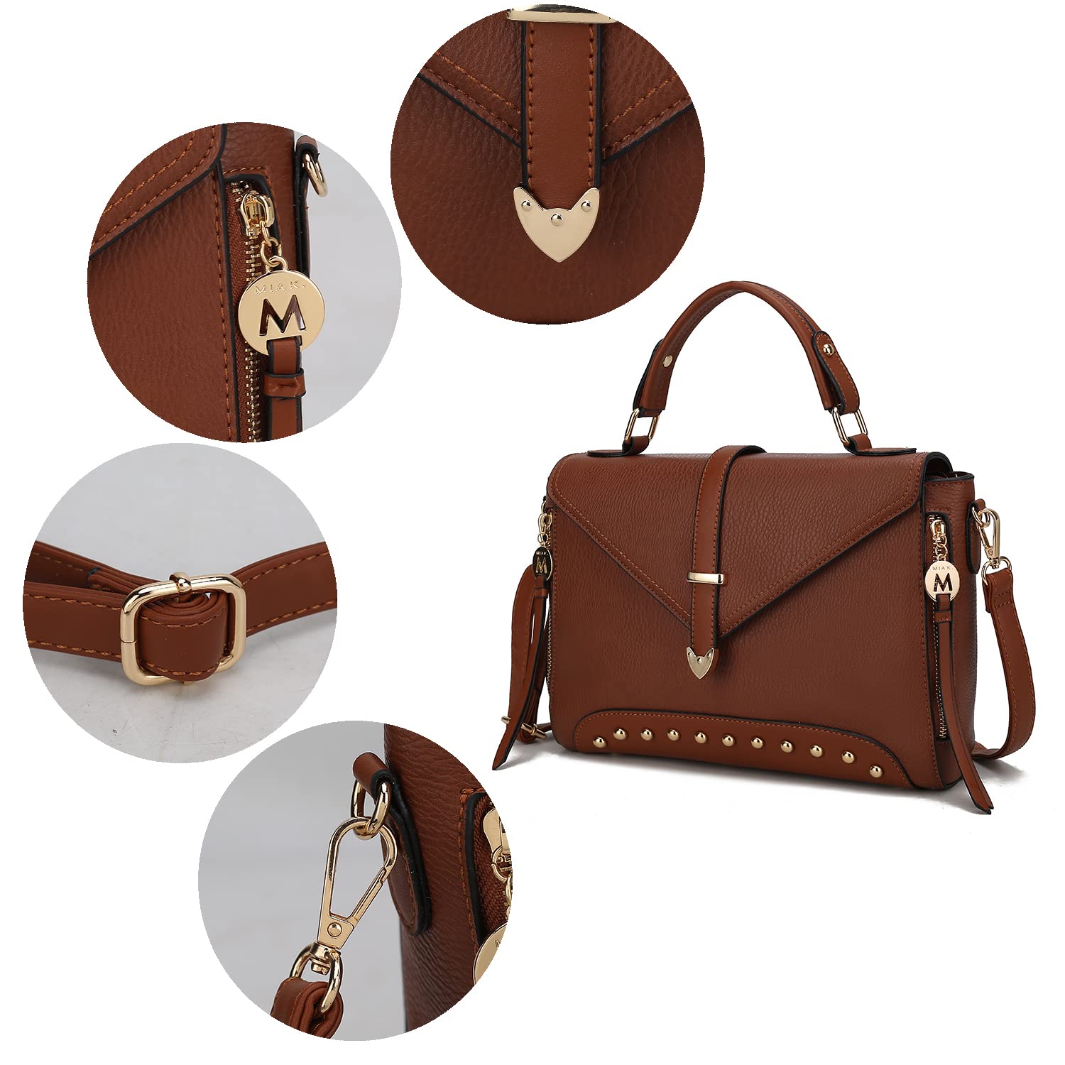 MKF Collection Vegan Leather Crossbody Bag for Women - Stylish Designer Shoulder Purse Handbag by Mia K | Perfect for Work, Travel & Everyday Use
