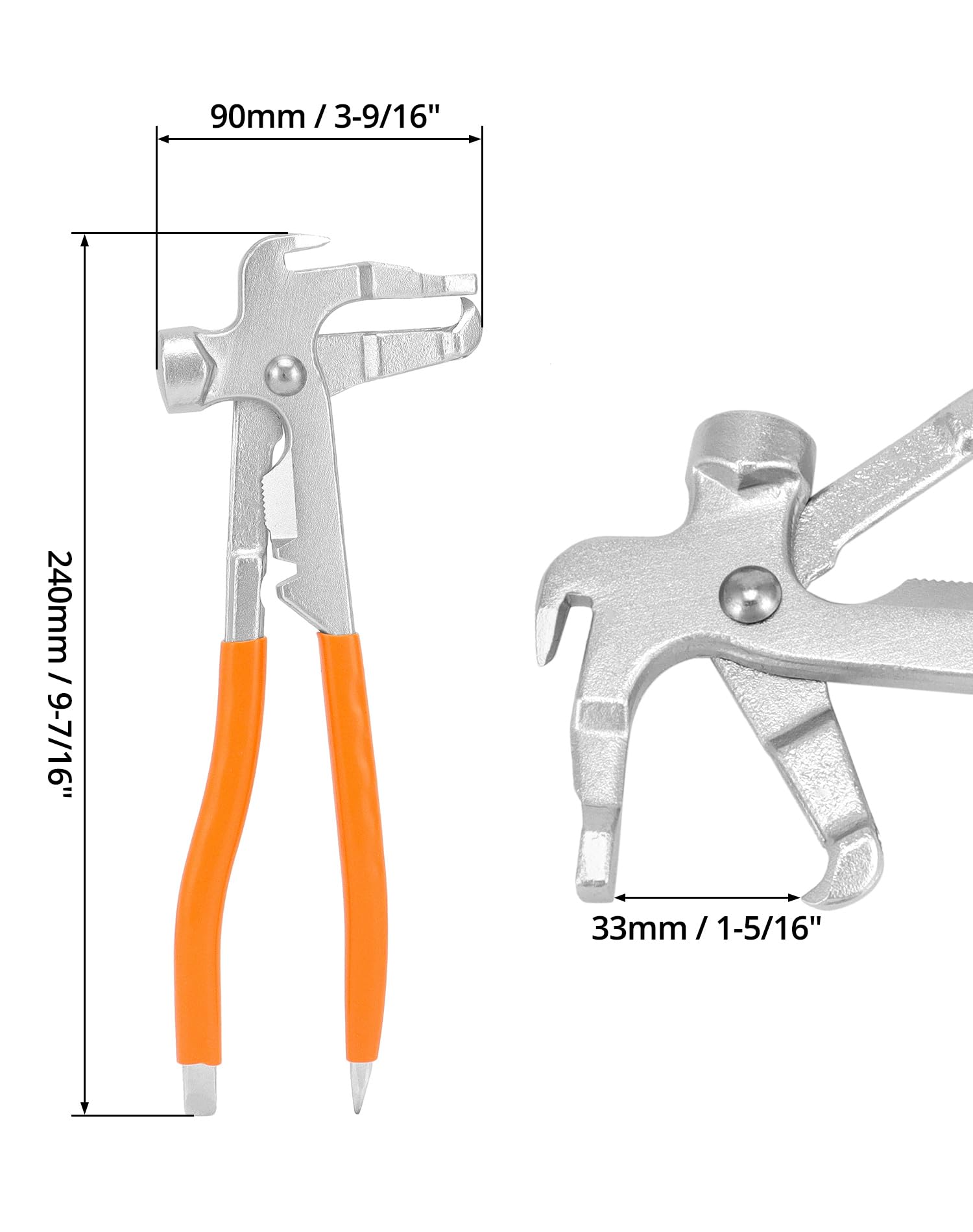 QWORK Wheel Balancing Weight Plier & Hammer Tool - Professional Clip-On Wheel Weight Pliers for Tire Rim Balancing - Perfect for Auto Repair Shops & DIY Car Maintenance