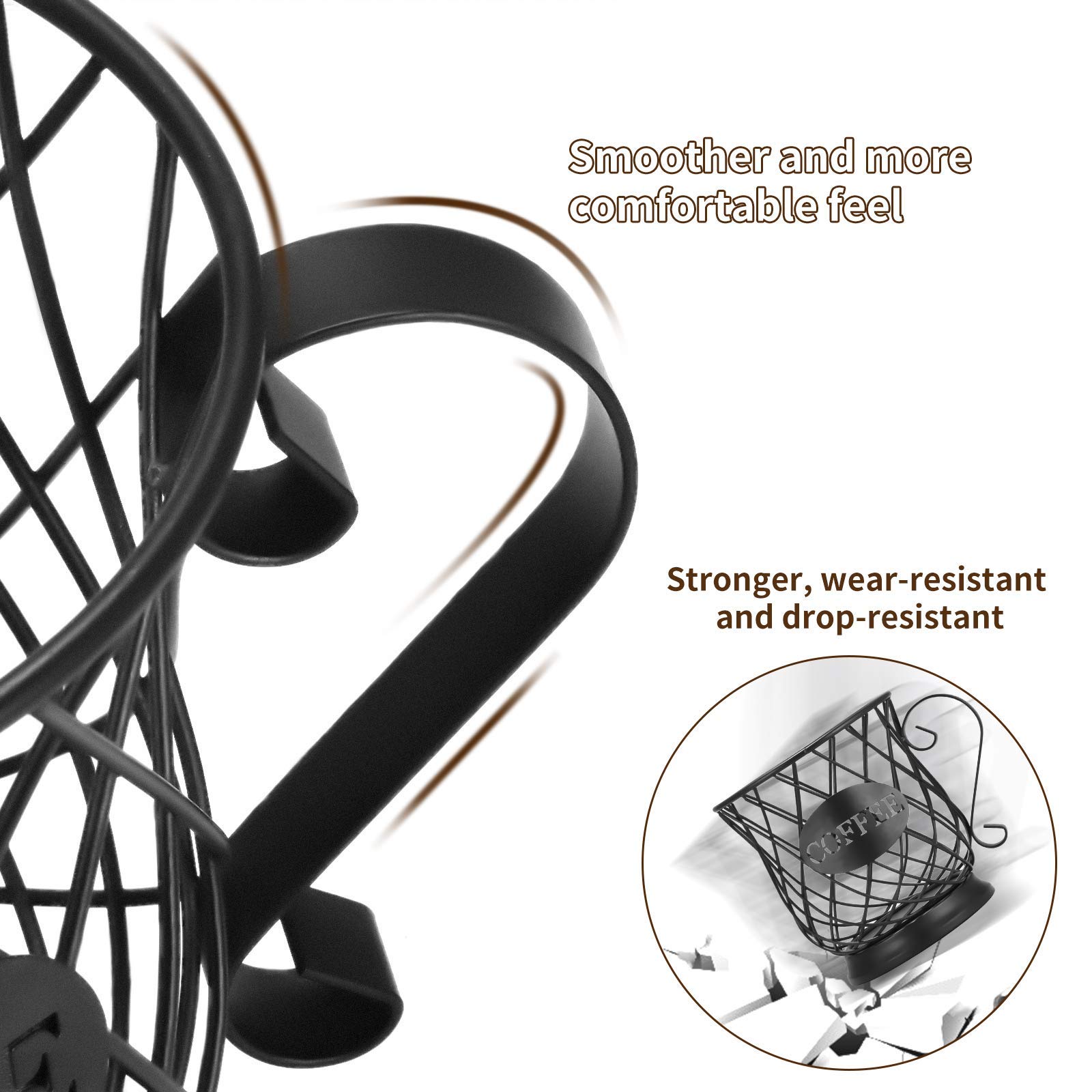 **Black Coffee Pod Holder & Mug Cup Organizer - Coffee Capsule Storage Basket for Keurig, Nespresso - Perfect for Home, Cafe, Hotel & Office Use**