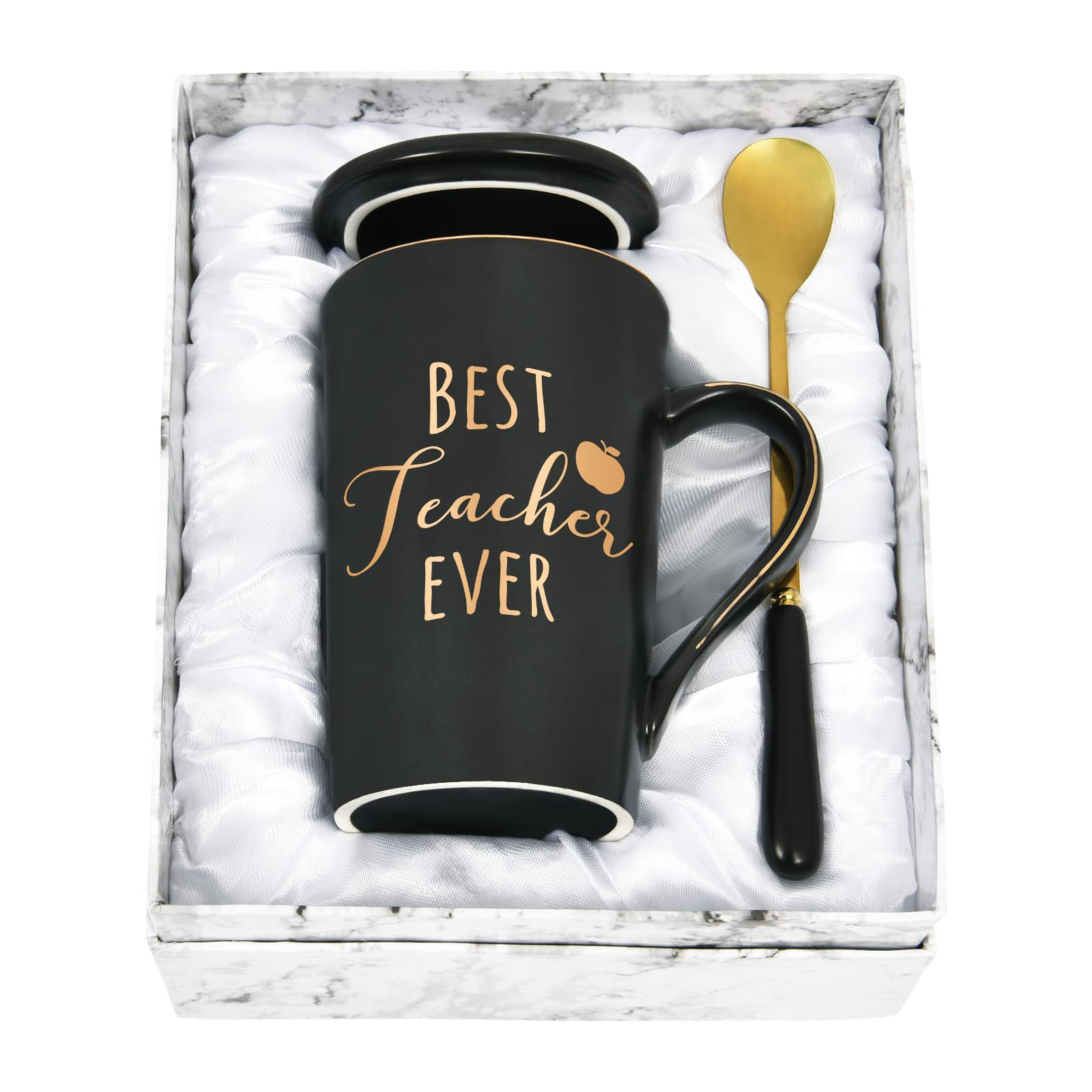 Best Teacher Ever Coffee Mug - 14Oz Inspirational Teacher Gift for Men & Women - Perfect for Teacher Appreciation, Christmas, Birthday, Mothers Day & Fathers Day - Ideal Gift from Students for Classroom or Home Use