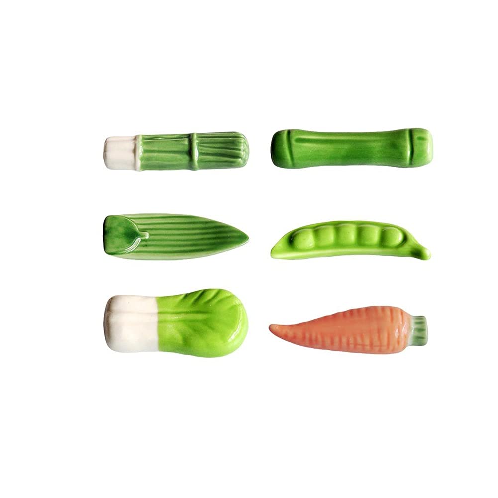 Vegetable-Themed Ceramic Chopstick Holder, Knife Stand, Spoon Rest & Fork Rack - Handcrafted Kitchen Tableware for Asian Dining & Home Decor