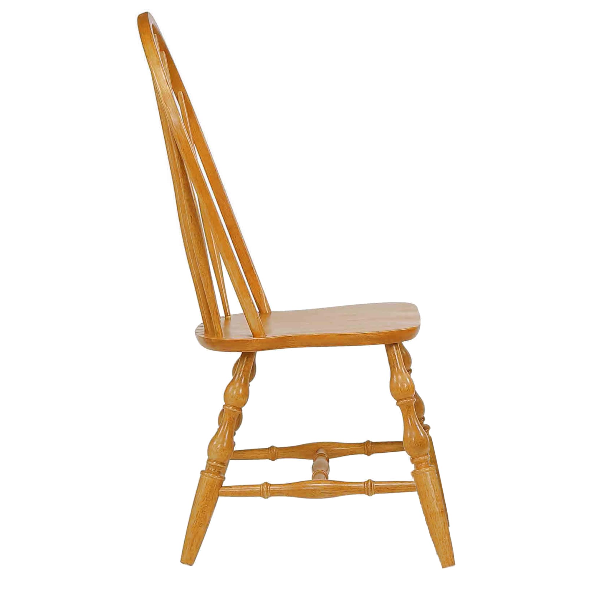 Sunset Trading Windsor Fully Assembled Kitchen Dining Chairs - Set of 2, Distressed Light Oak Finish - Perfect for Farmhouse Dining Rooms & Breakfast Nooks