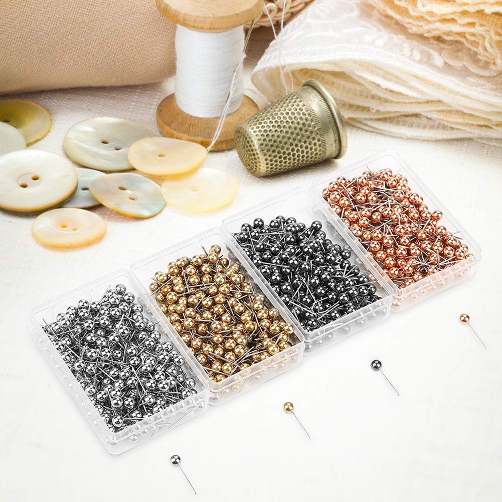800Pcs Colorful Ball Head Sewing Pins for Dressmaking & Crafts