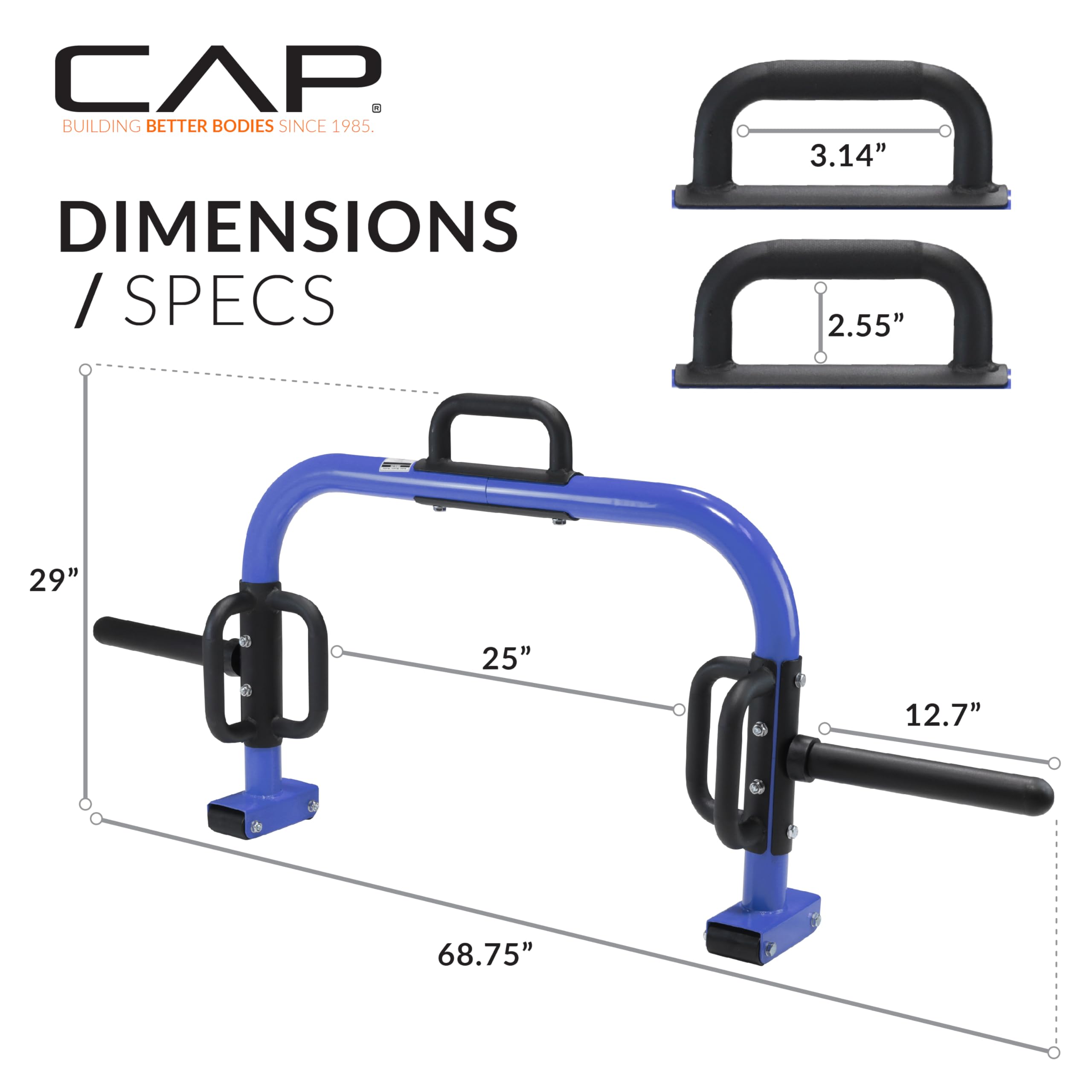 CAP Barbell Deluxe Open Trap Bar - Olympic & Standard Weight Plates Hex Shrug Bar for Deadlifts, Squats & Strength Training - Home Gym & Commercial Use