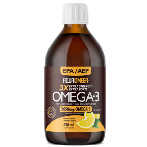 Aquaomega Daily Maintenance Lemon Supplement 450ml - Supports Immune Health & Hydration for Active Lifestyles