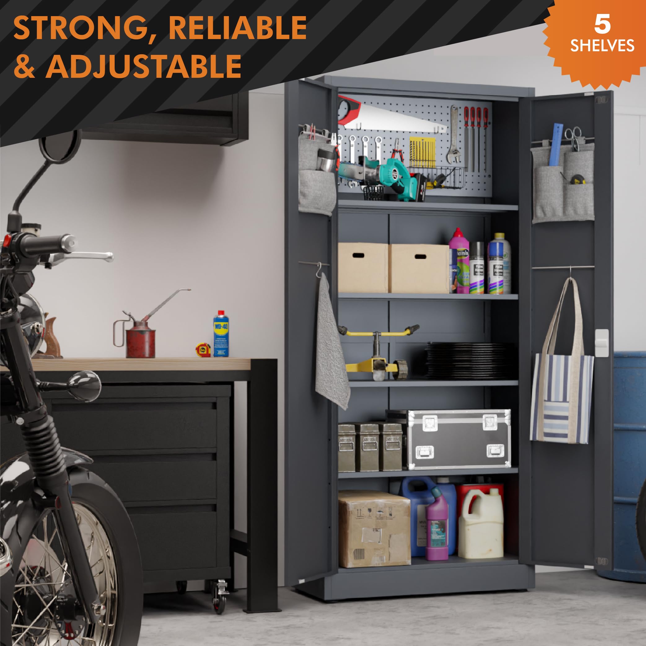 Heavy Duty Locking Metal Storage Cabinet - 71