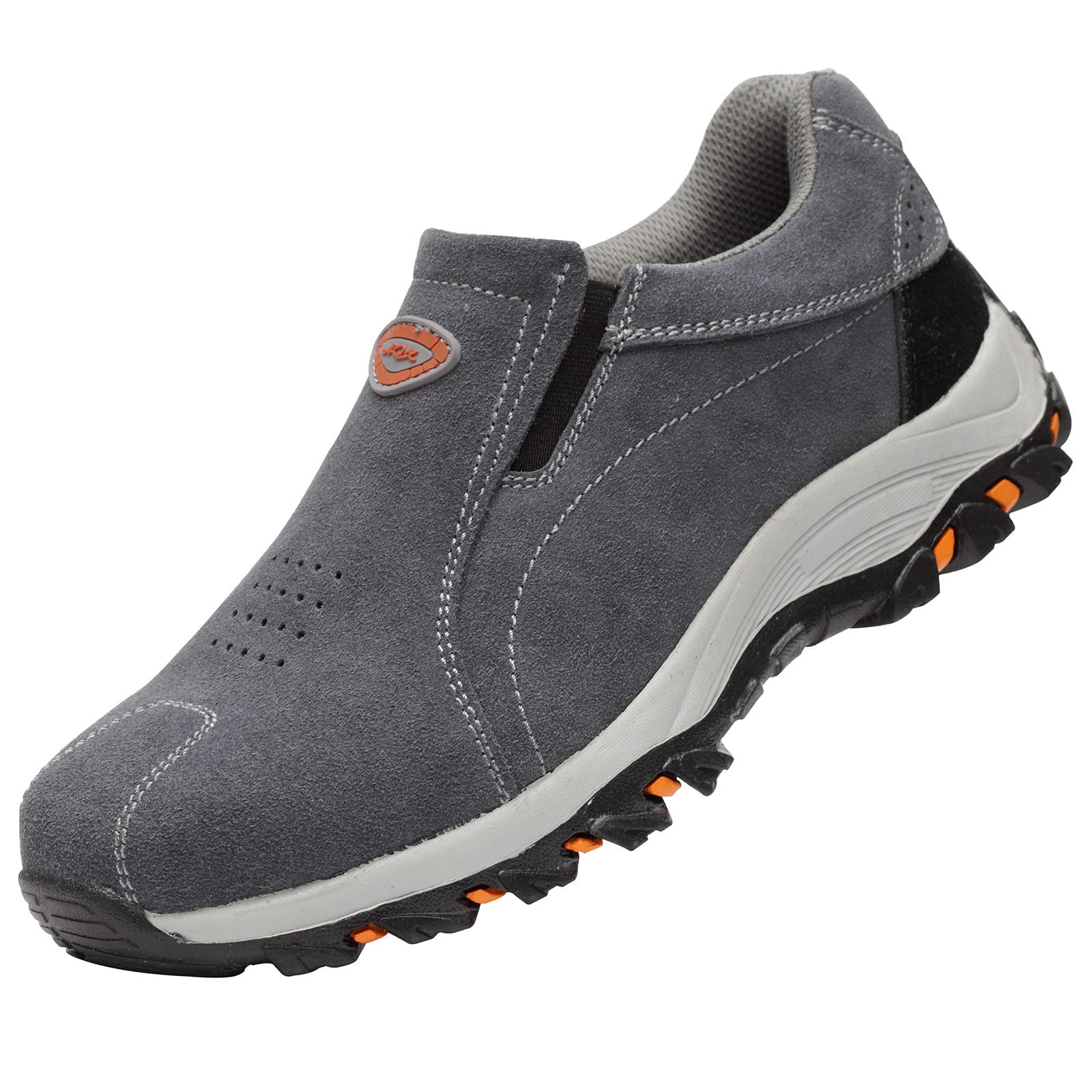 Men's Steel Toe Safety Shoes - Composite Toe Slip-On Work Boots for Industrial & Casual Wear | OSHA Approved Non-Slip Work Shoes for Construction, Warehouse & Outdoor Jobs