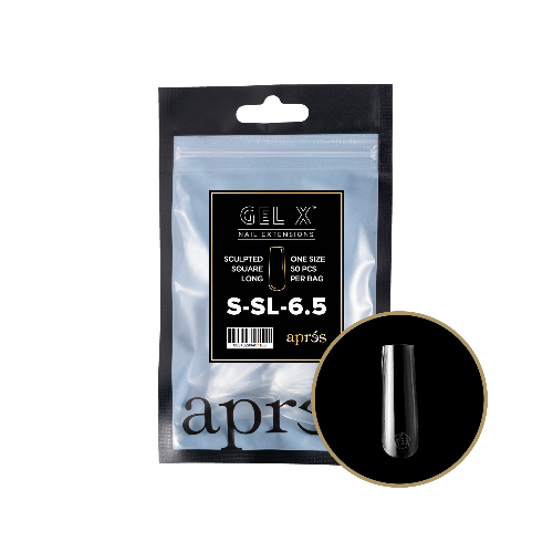 Apres Gel X Refill Tips 2.0 (50pc) - Sculpted Long Square Nail Extensions for Professional Salon & DIY Manicure at Home | Durable & Easy to Apply