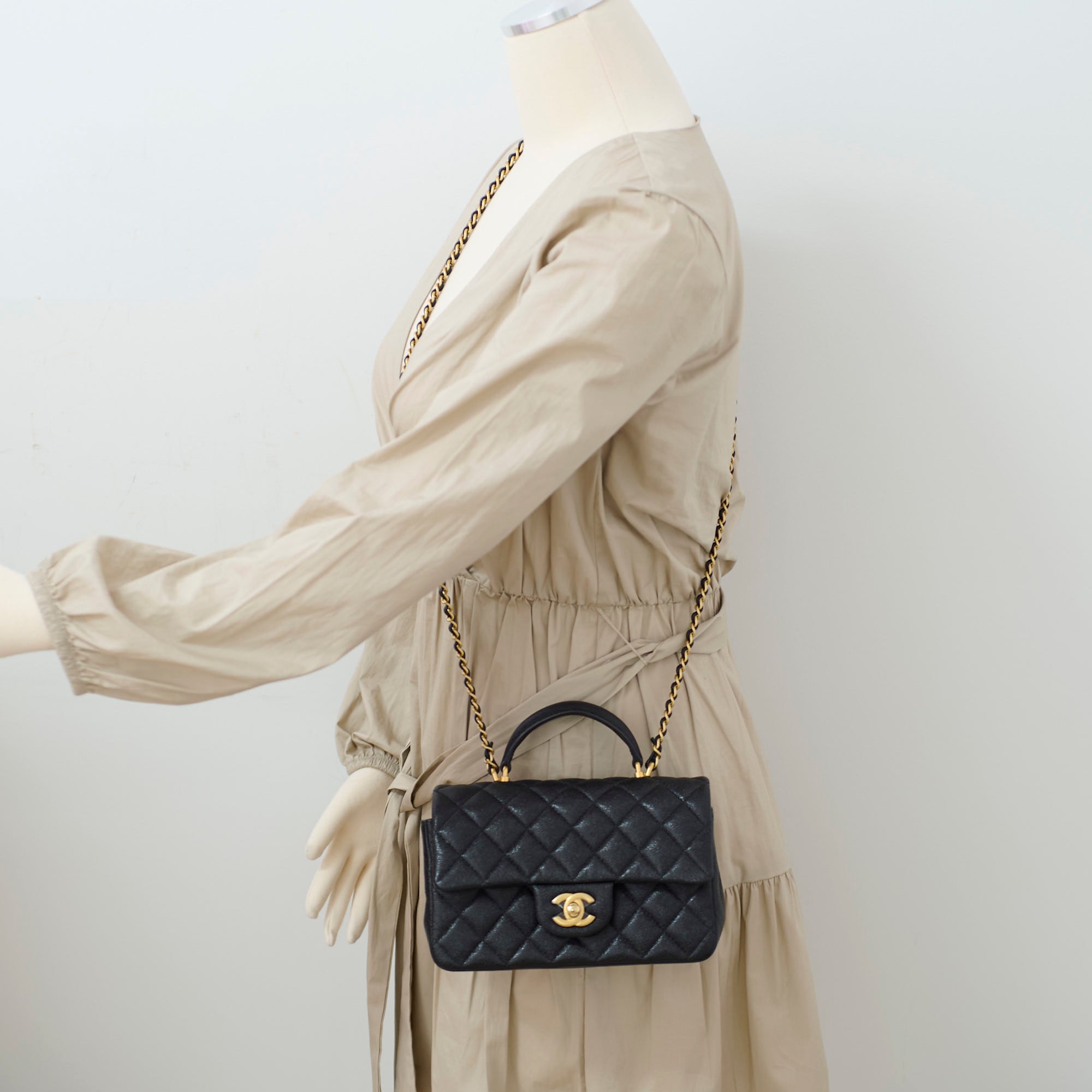Chanel Caviar Leather Rectangular Top Handle Bag Black 31 Series - Luxury Handbag for Women, Perfect for Work, Parties & Everyday Use