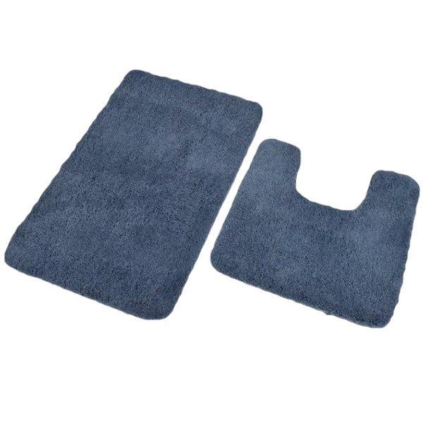 Premium Antron Luxury Non-Slip Bath Mat - Soft Absorbent Mid Blue Bathroom Rug for Safety & Comfort - Perfect for Bathroom, Shower, and Spa Use