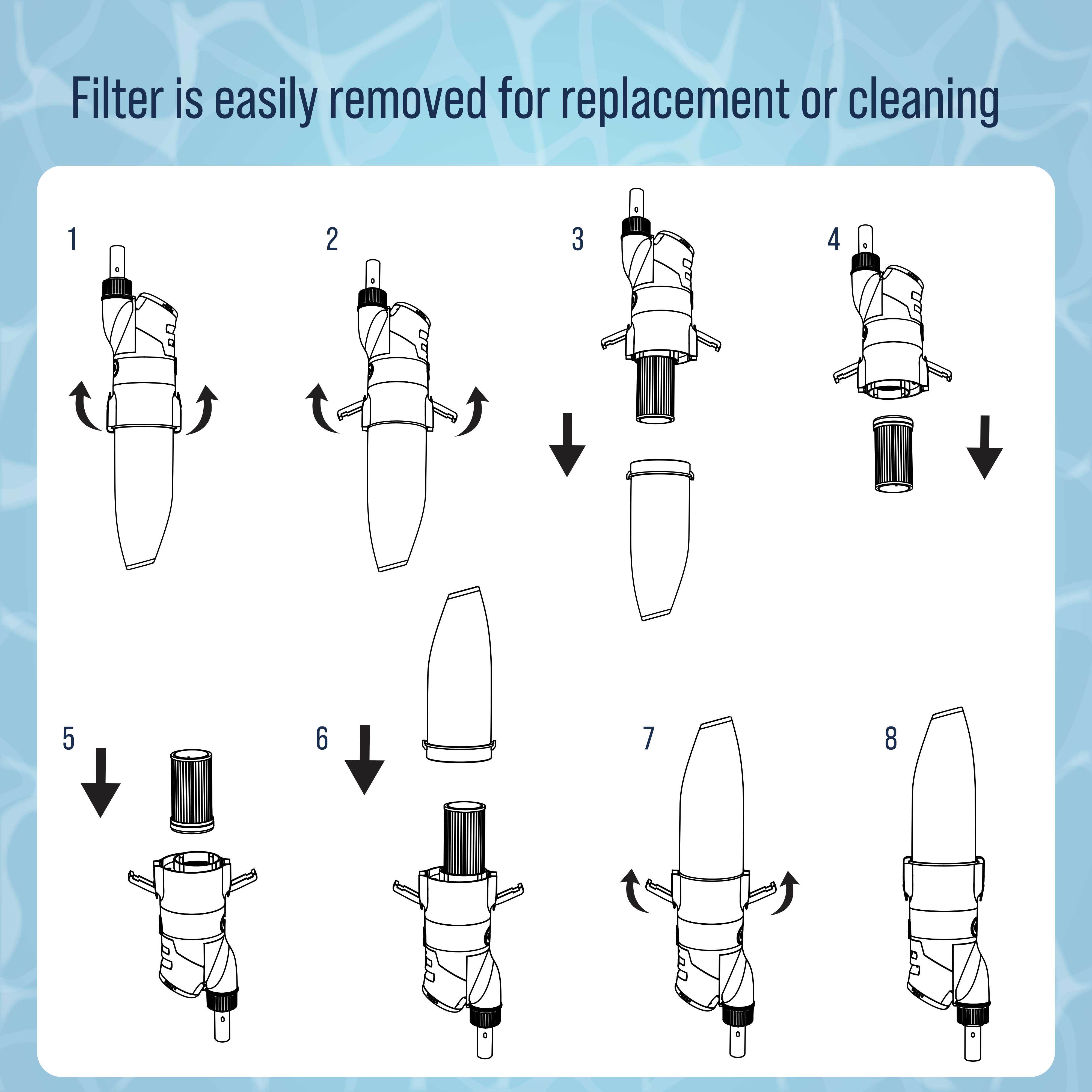 2-Pack Replacement Filter Cartridges for Octopus Pool & Spa Vacuum Cleaner Model 1121 - Compatible with In-Ground & Above-Ground Pools