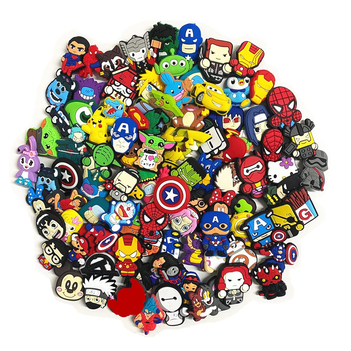 50-100pcs Random PVC Shoe Charms - Cute Decorative Charms for Shoes, Wristbands & Bracelets - Perfect for DIY Crafts, Party Favors & Gift Giving