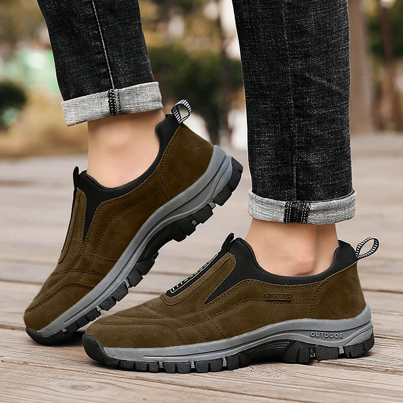Baiomawzh Men's Trekking Shoes - Lightweight, Breathable & Waterproof Hiking Shoes with Non-Slip Sole for Outdoor Adventures, Mountain Climbing & Summer Hiking | Perfect for Trail Running, Camping & Mountain Biking